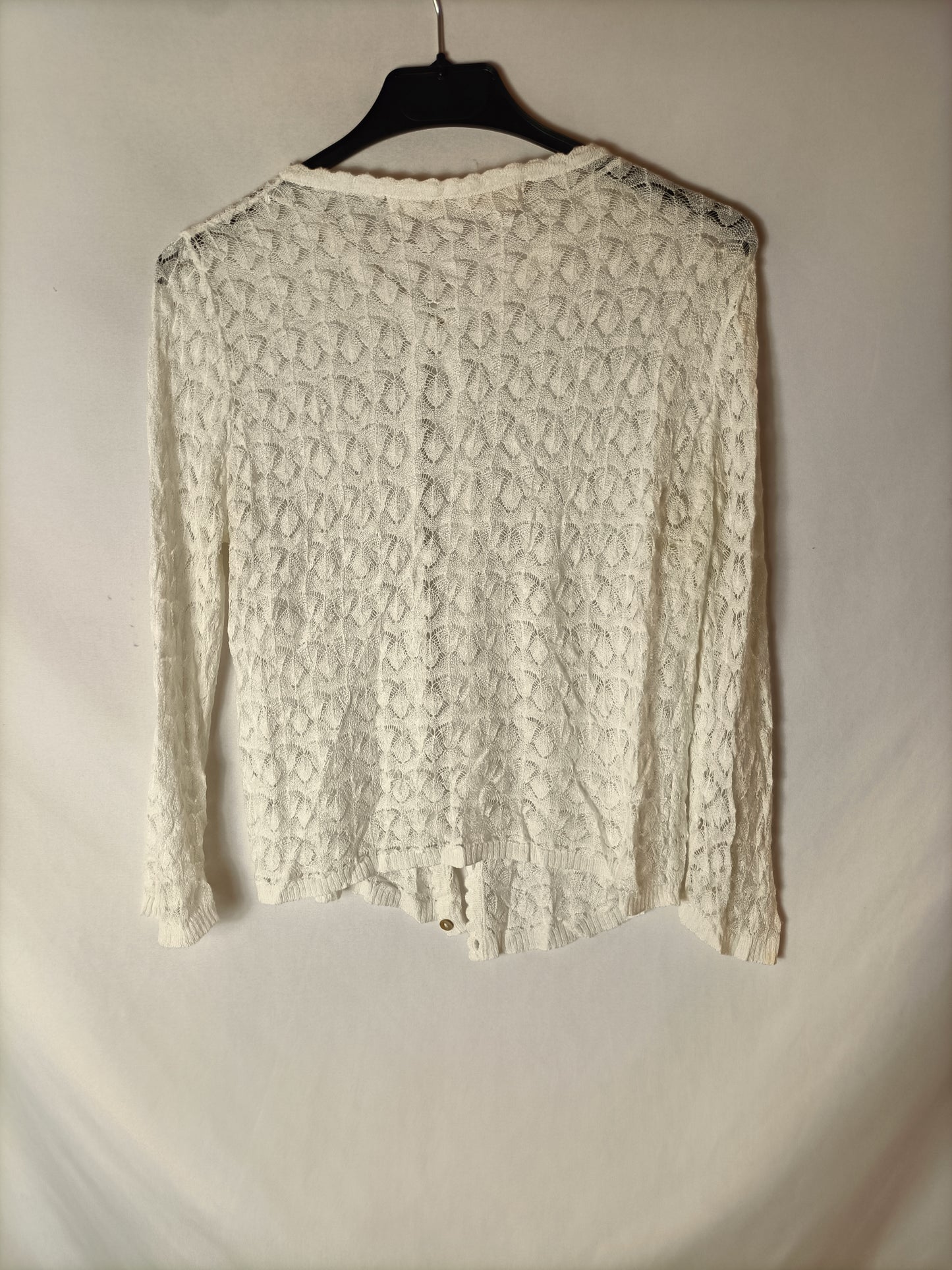 ZARA. Rebeca hilo blanco roto. T S