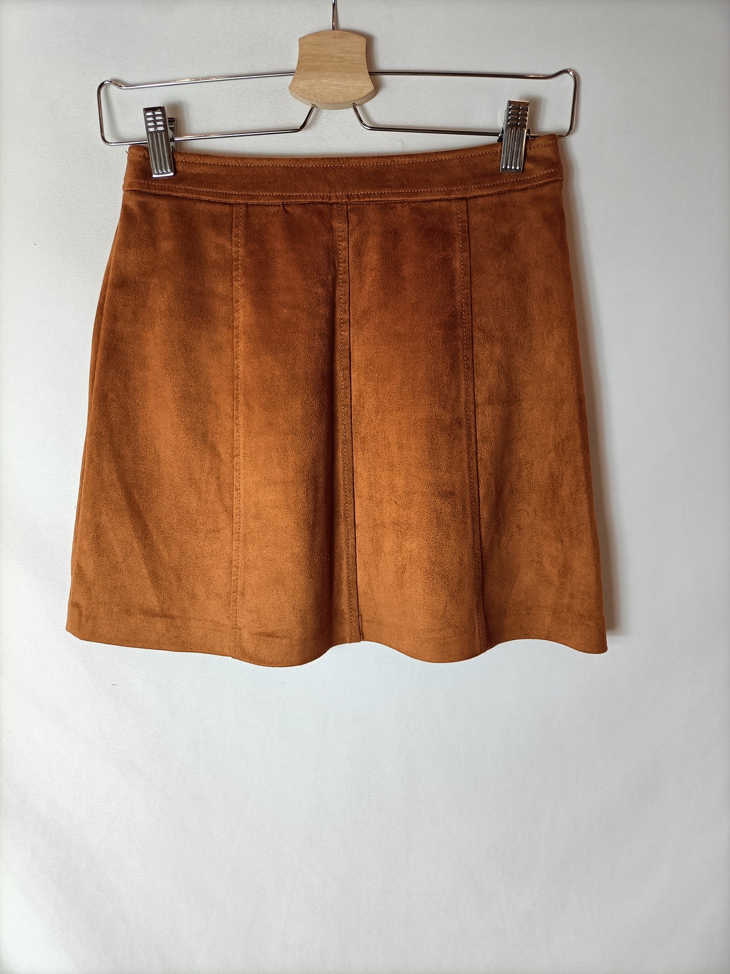 ZARA. Camel faux leather skirt. XS