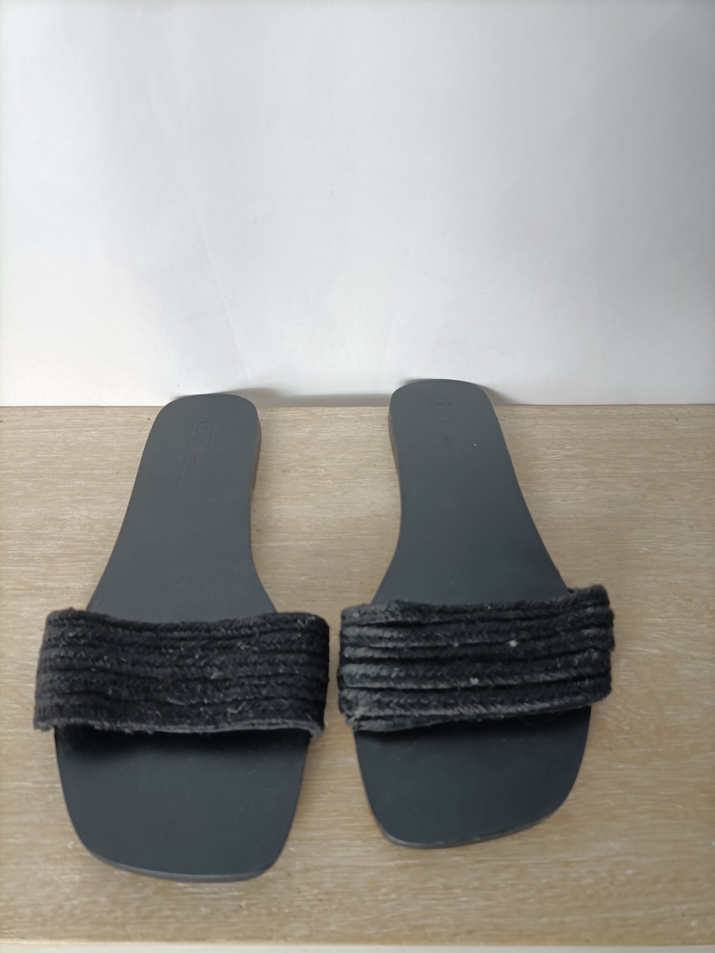 ASOS. Black raffia sandals, size 42