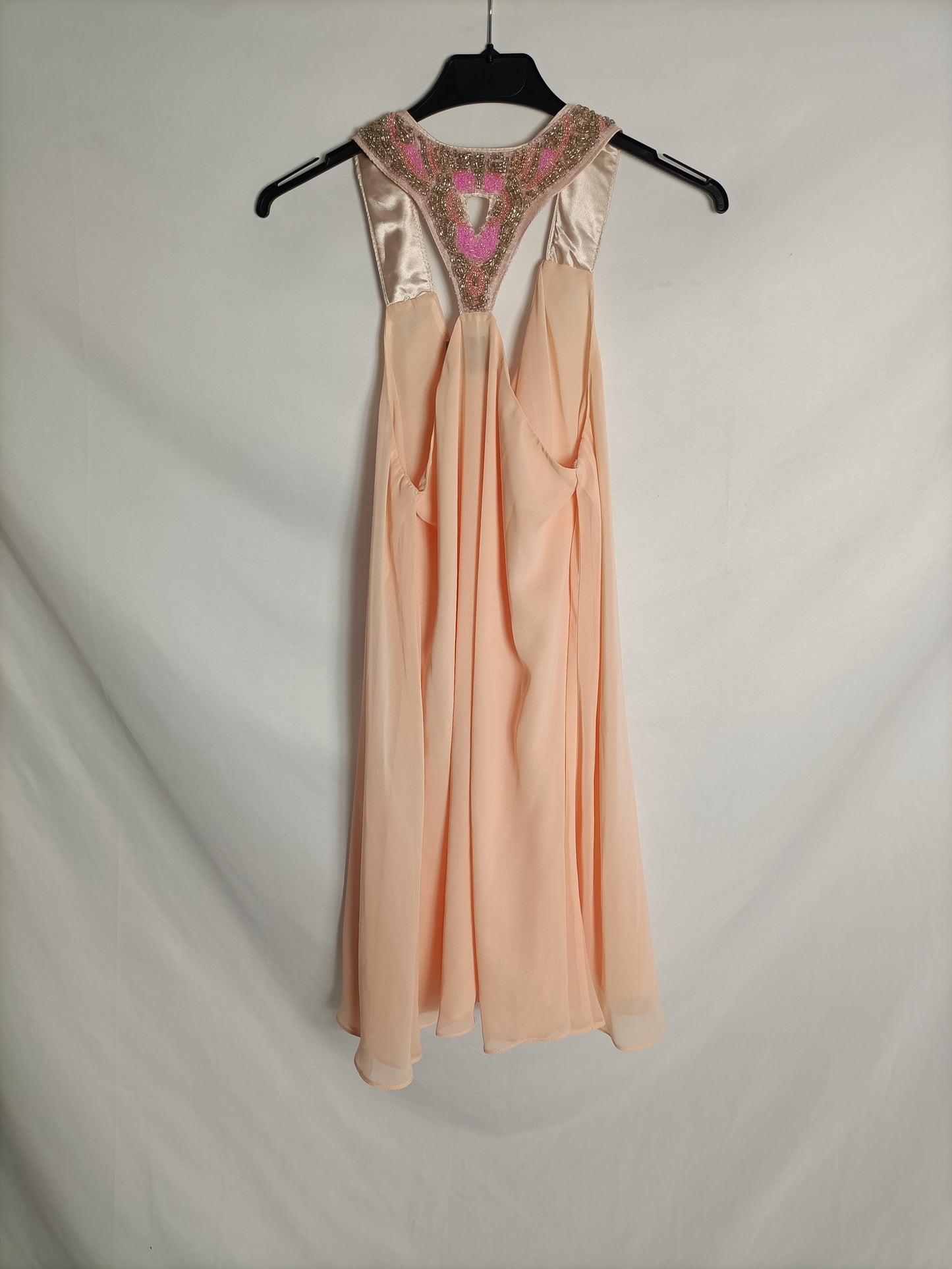 ASOS. Pink beaded dress, size 40