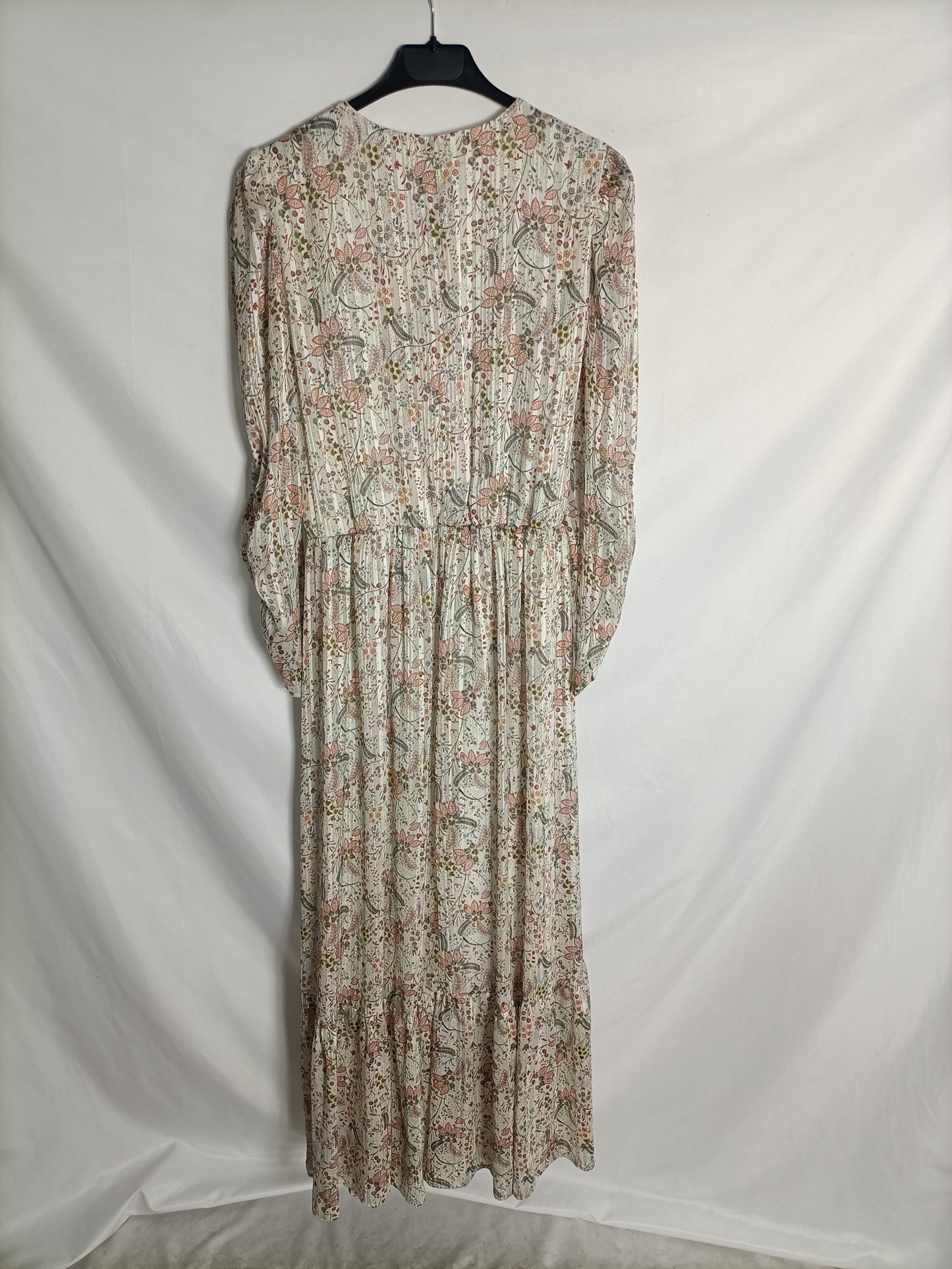 SLOWLOVE. Vestido flores e hilos metalizados T.l (M)