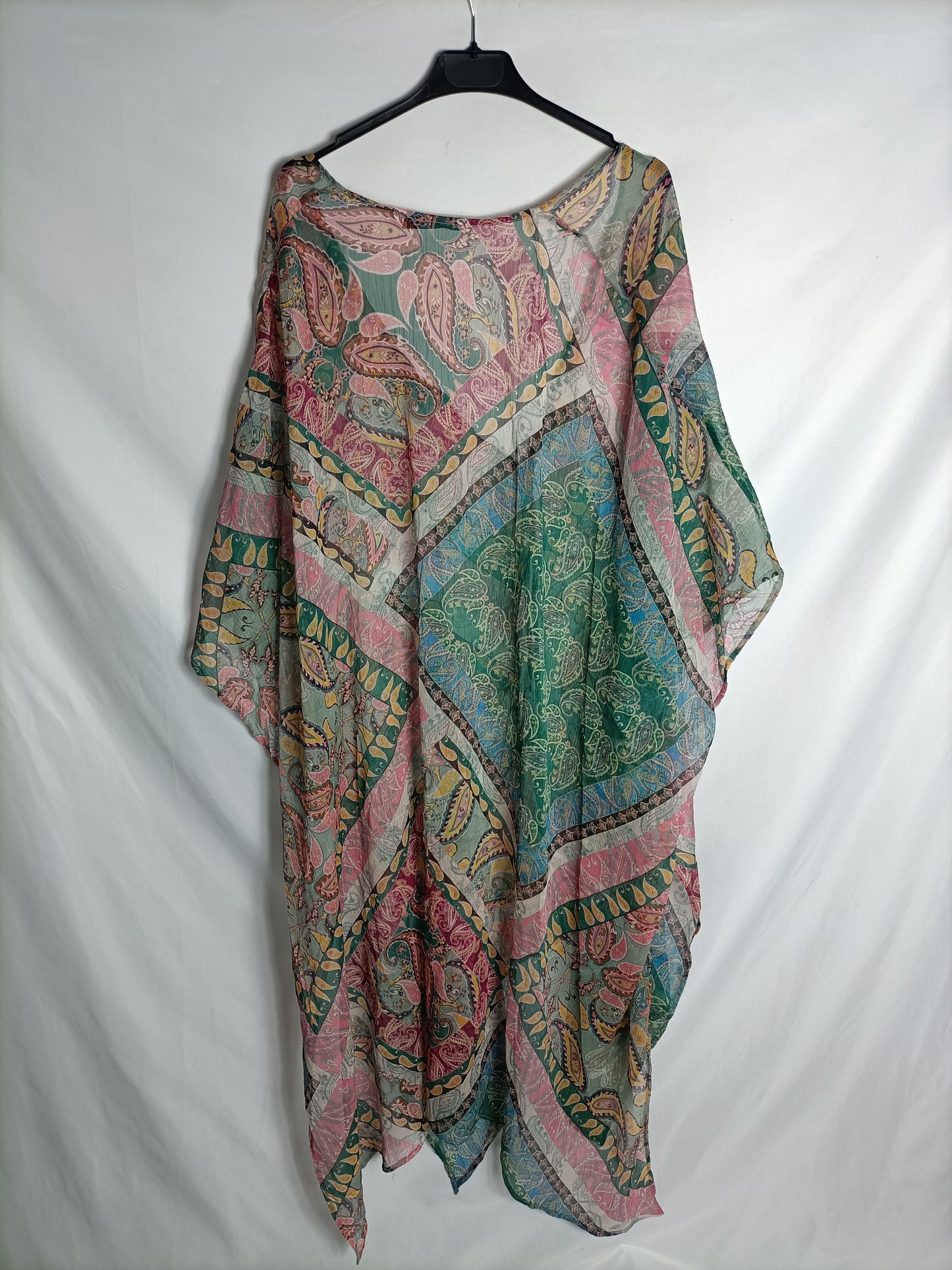 ZARA. Kimono semitransparente flores T.m