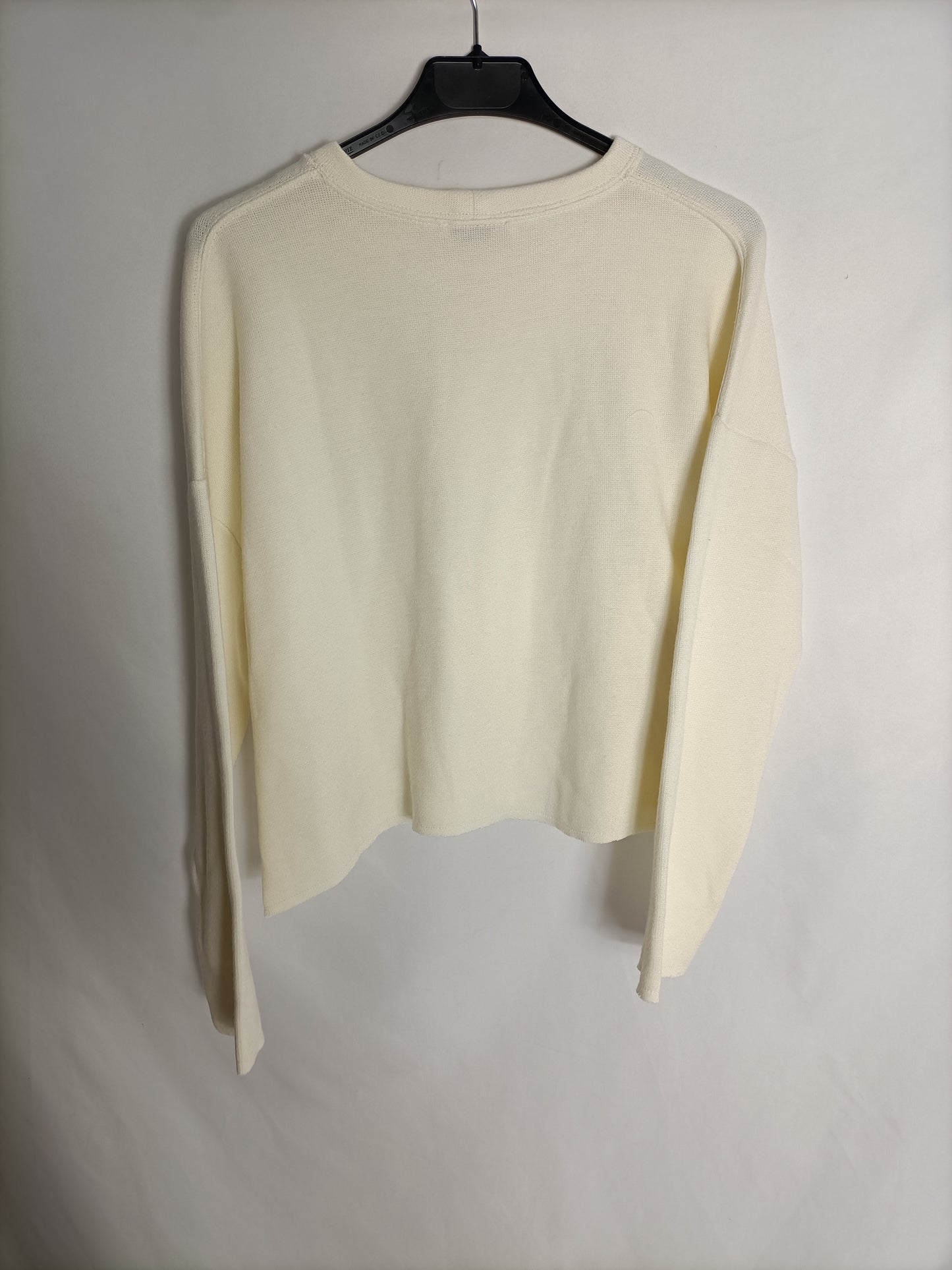 ZARA. Jersey beige de punto T.s