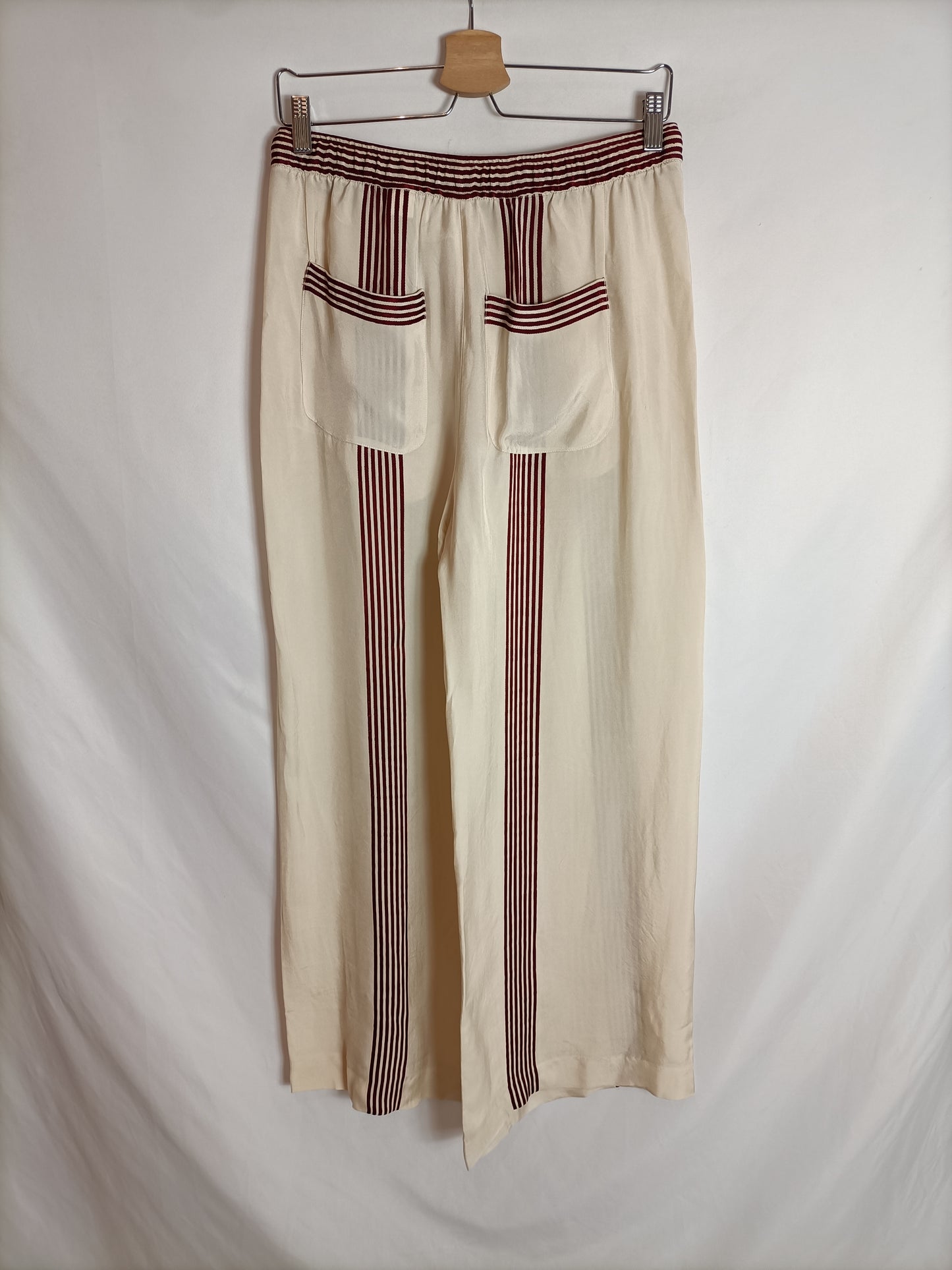 ZARA. Beige striped Ts trousers