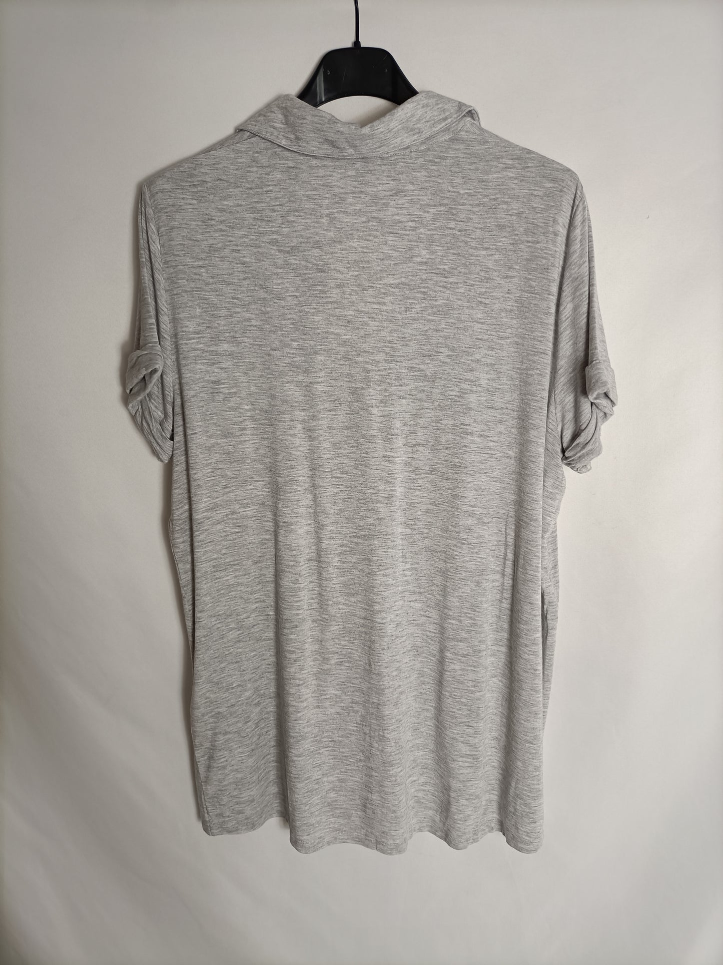 MASSIMO DUTTI. Top polero gris T.m