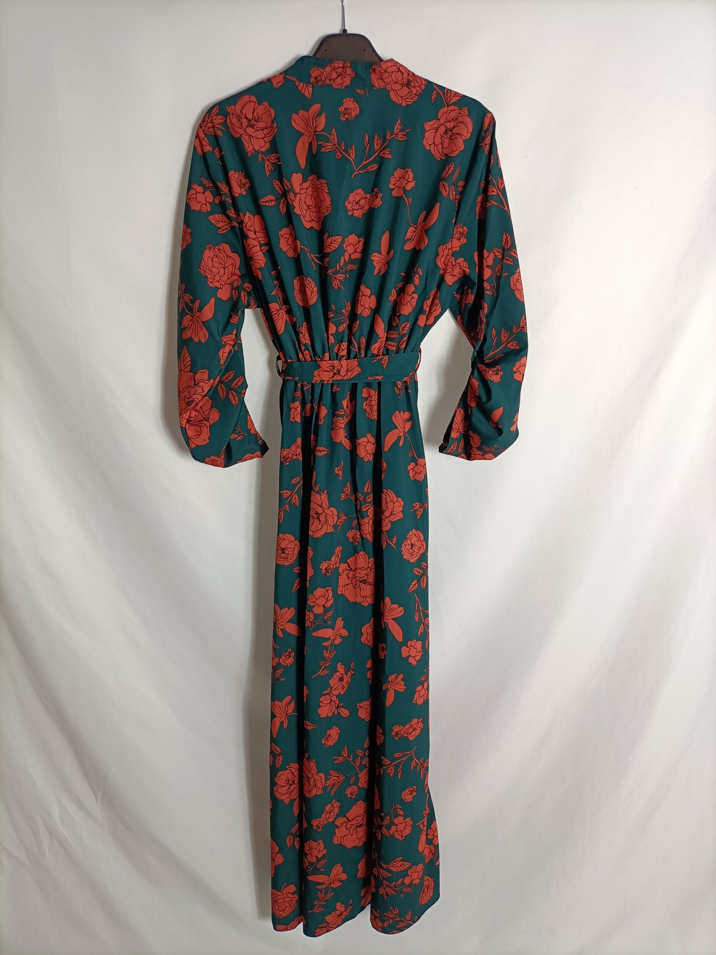 NEW COLLECTION. Vestido midi verde flores TU(S/M)