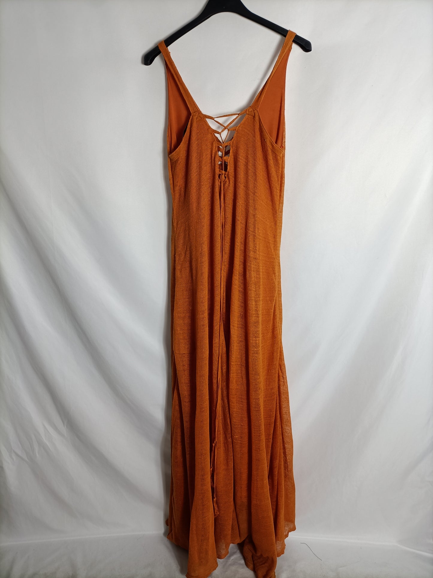 ZARA. Vestido largo naranjas T.m