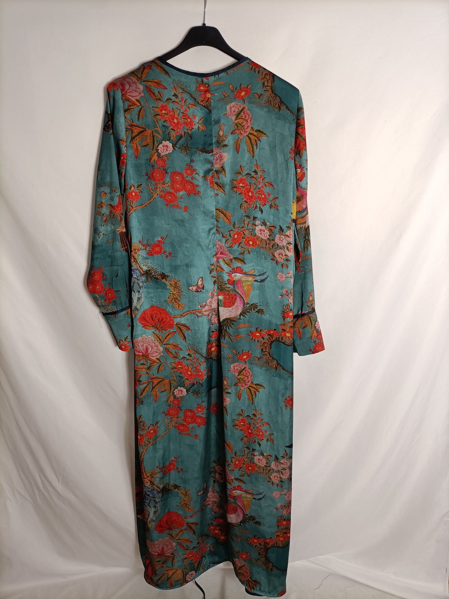 ZARA. Kimono azul pájaros TU(S)