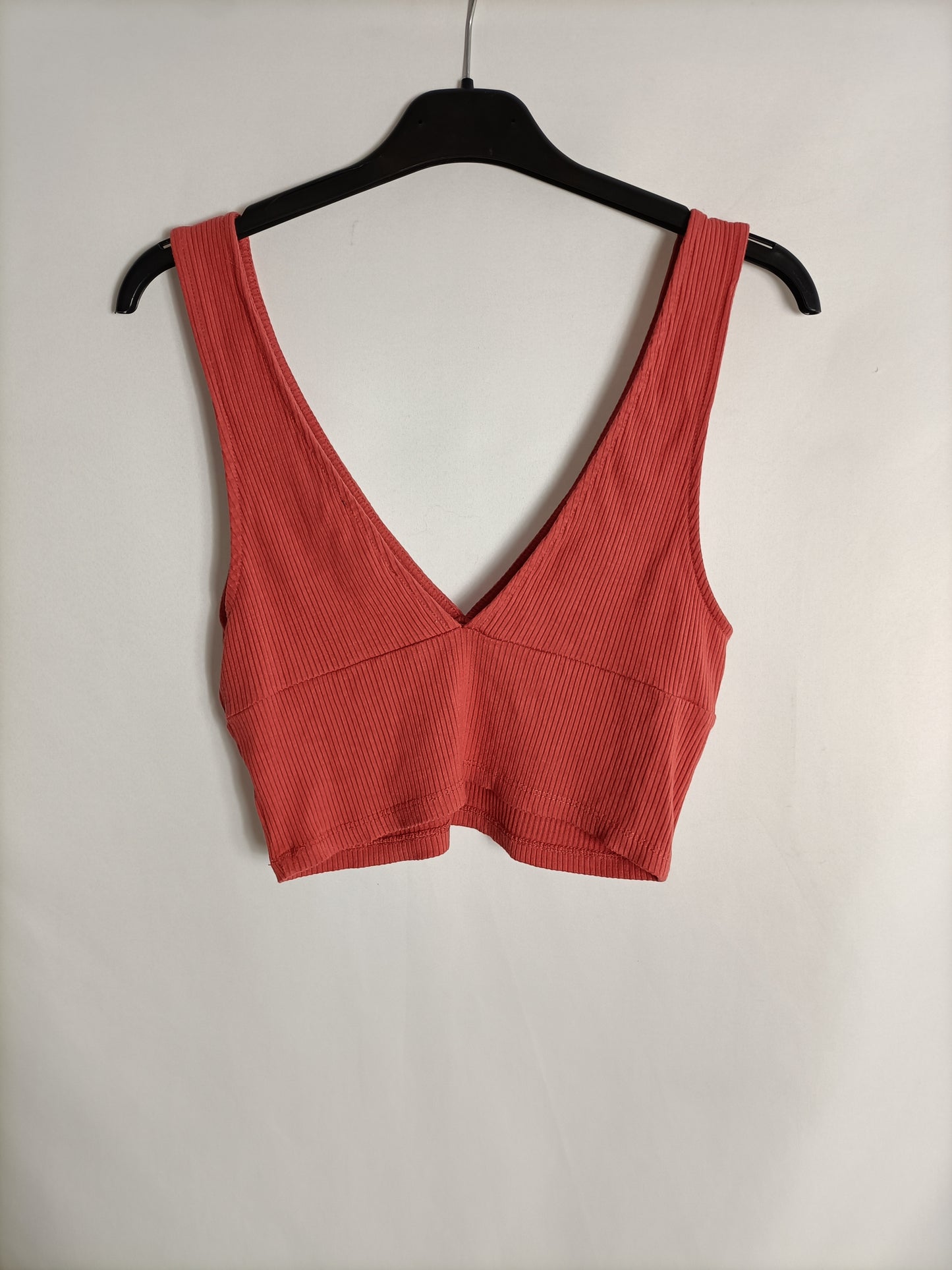 FOREVER21. Salmon Ribbed Croptop Tm