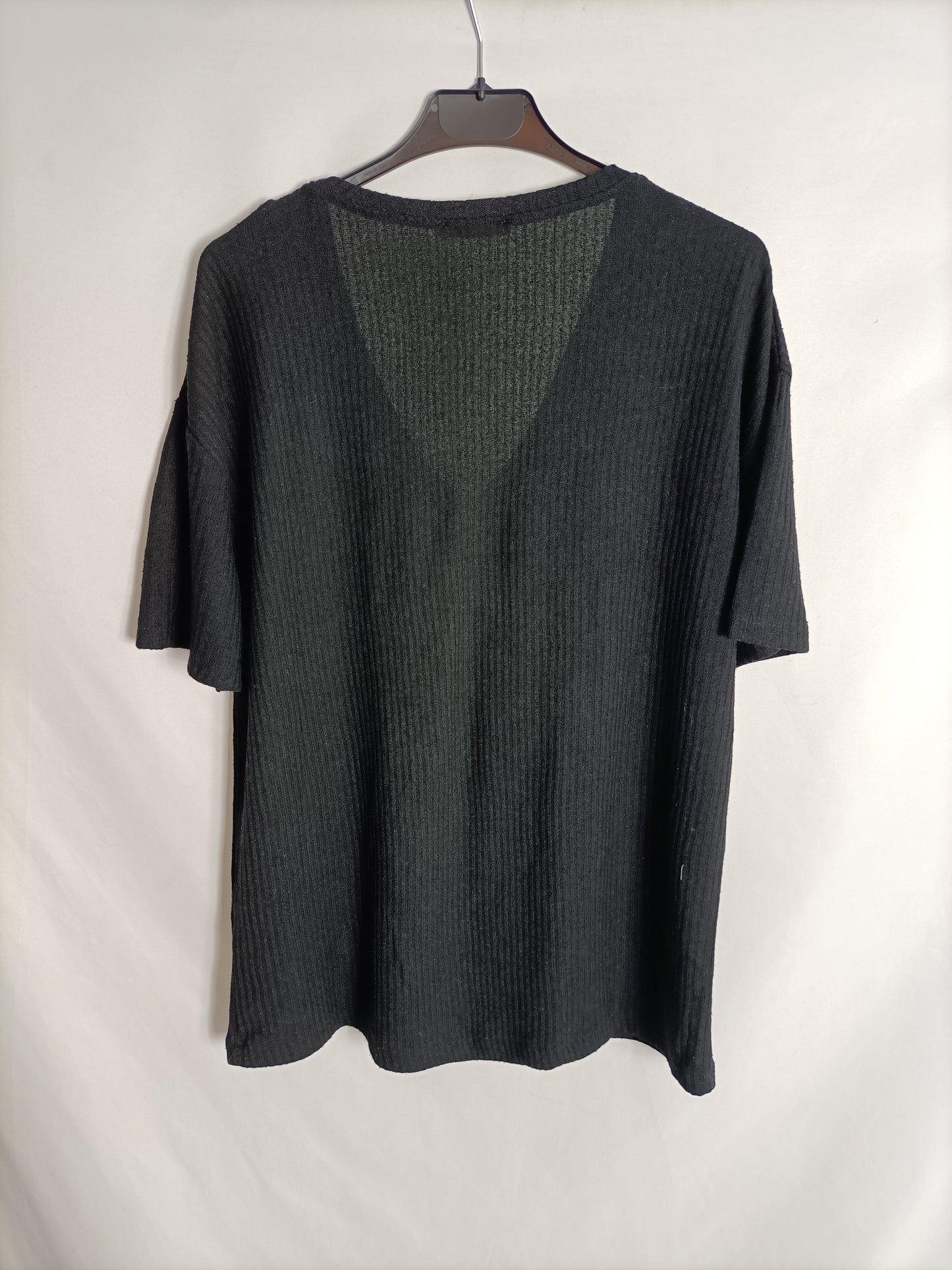 ZARA. Black fluid T-shirt Tm