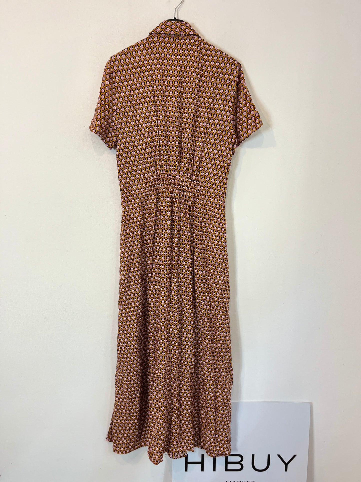 STRADIVARIUS. Vestido camisero estampado geométrico. T M