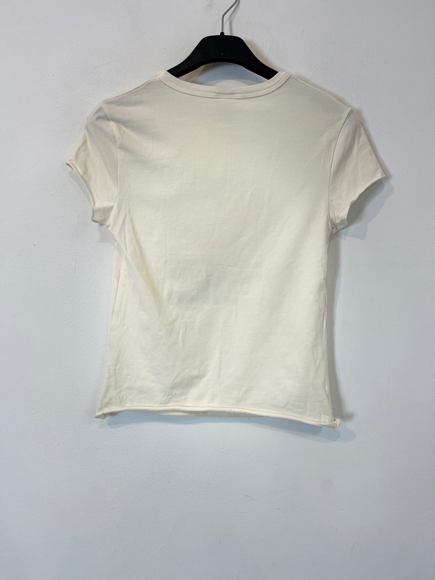 BERSKA. Camiseta blanca dibujo T.xs