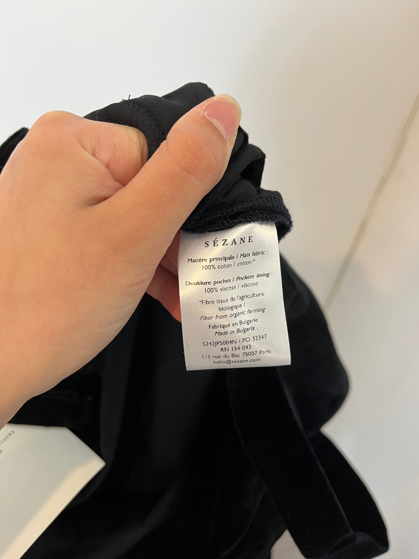 SEZANE. Peto negro terciopelo. T 36