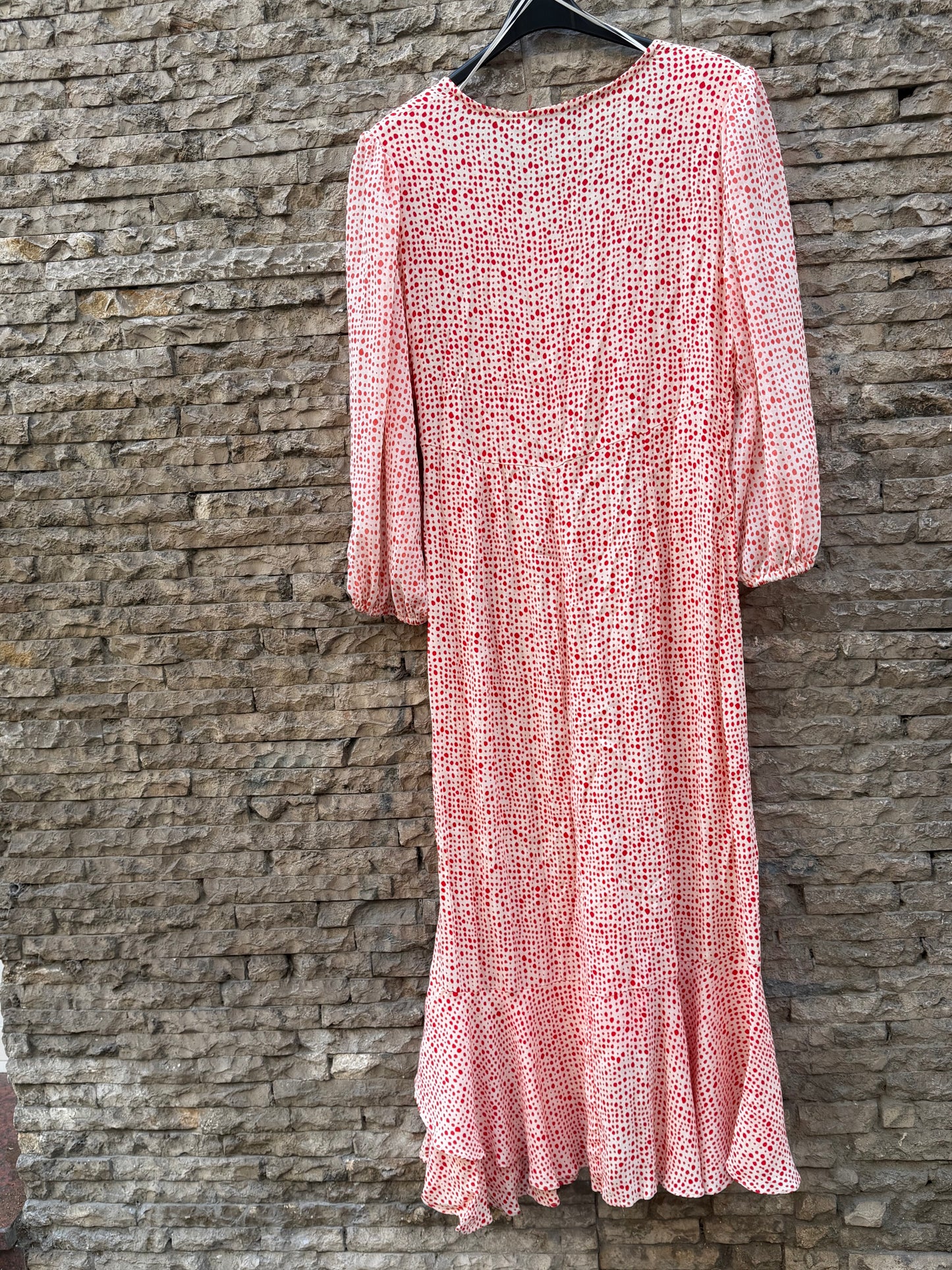 WOMAN EL CORTE INGLÉS. Vestido beige lunares