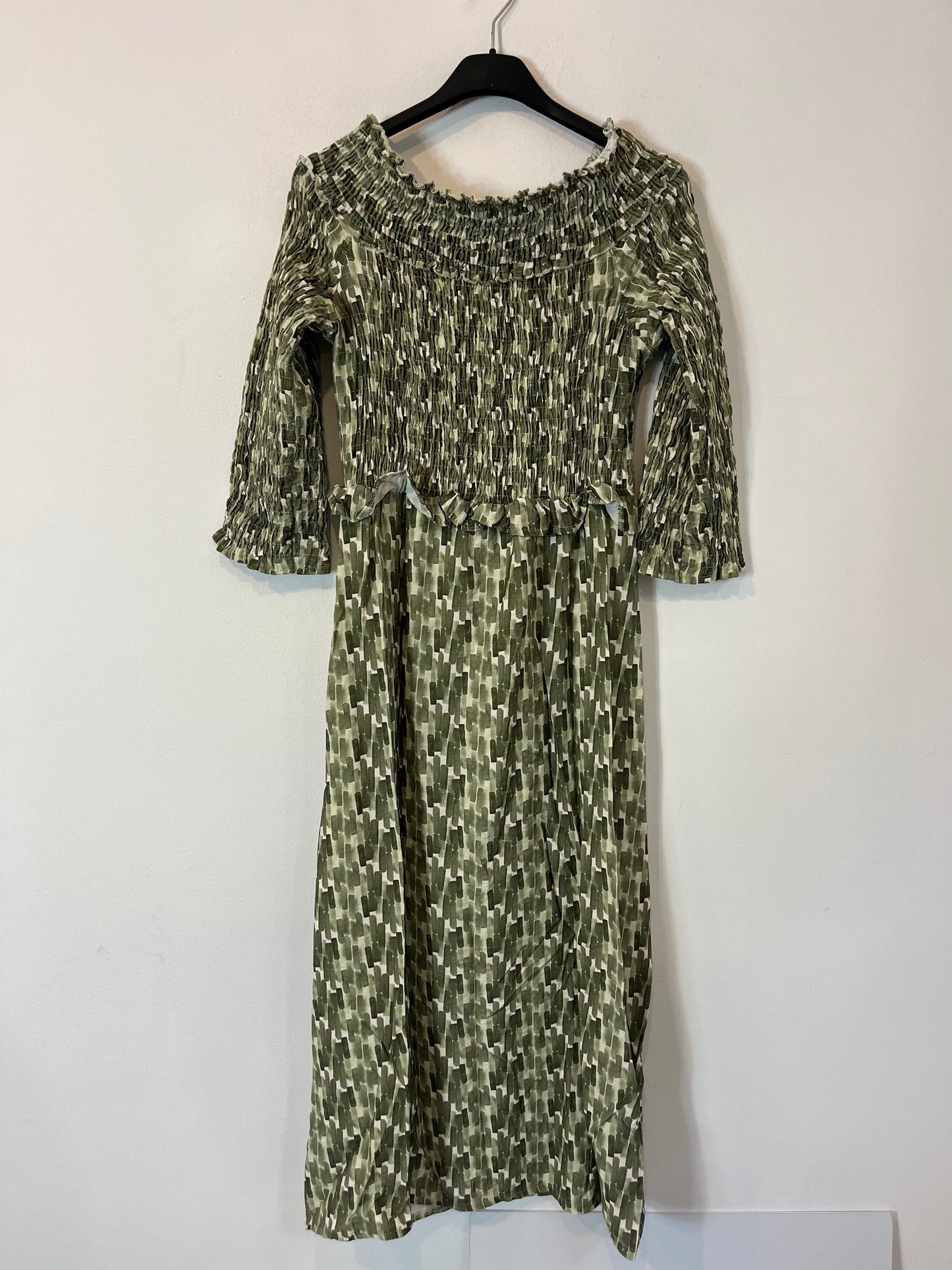 OTRAS. Vestido verde nido de abeja TU(S)