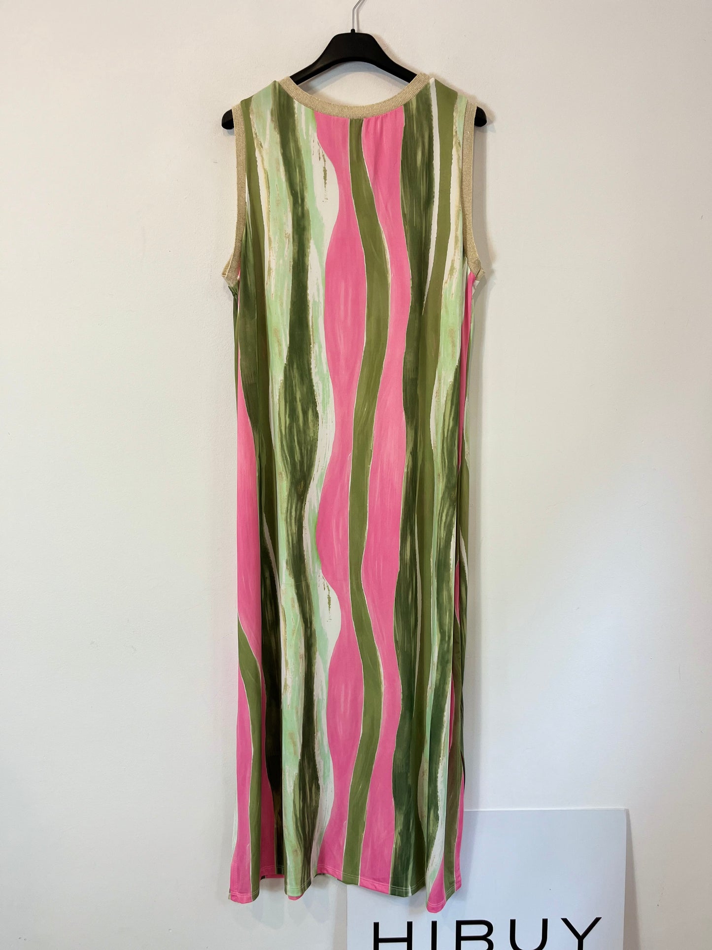 OTRAS. Vestido largo estampado rosa y verde TU(s/m)