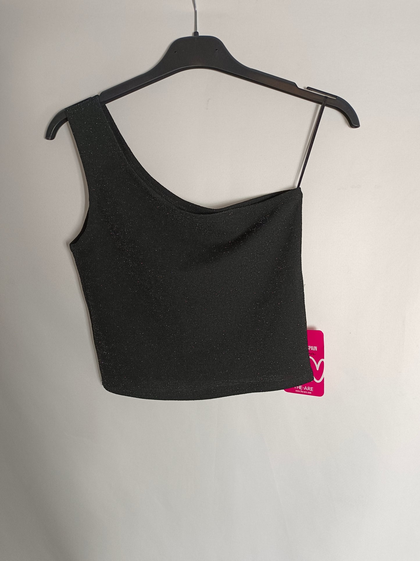 THE ARE. Top asimétrico negro T.xs