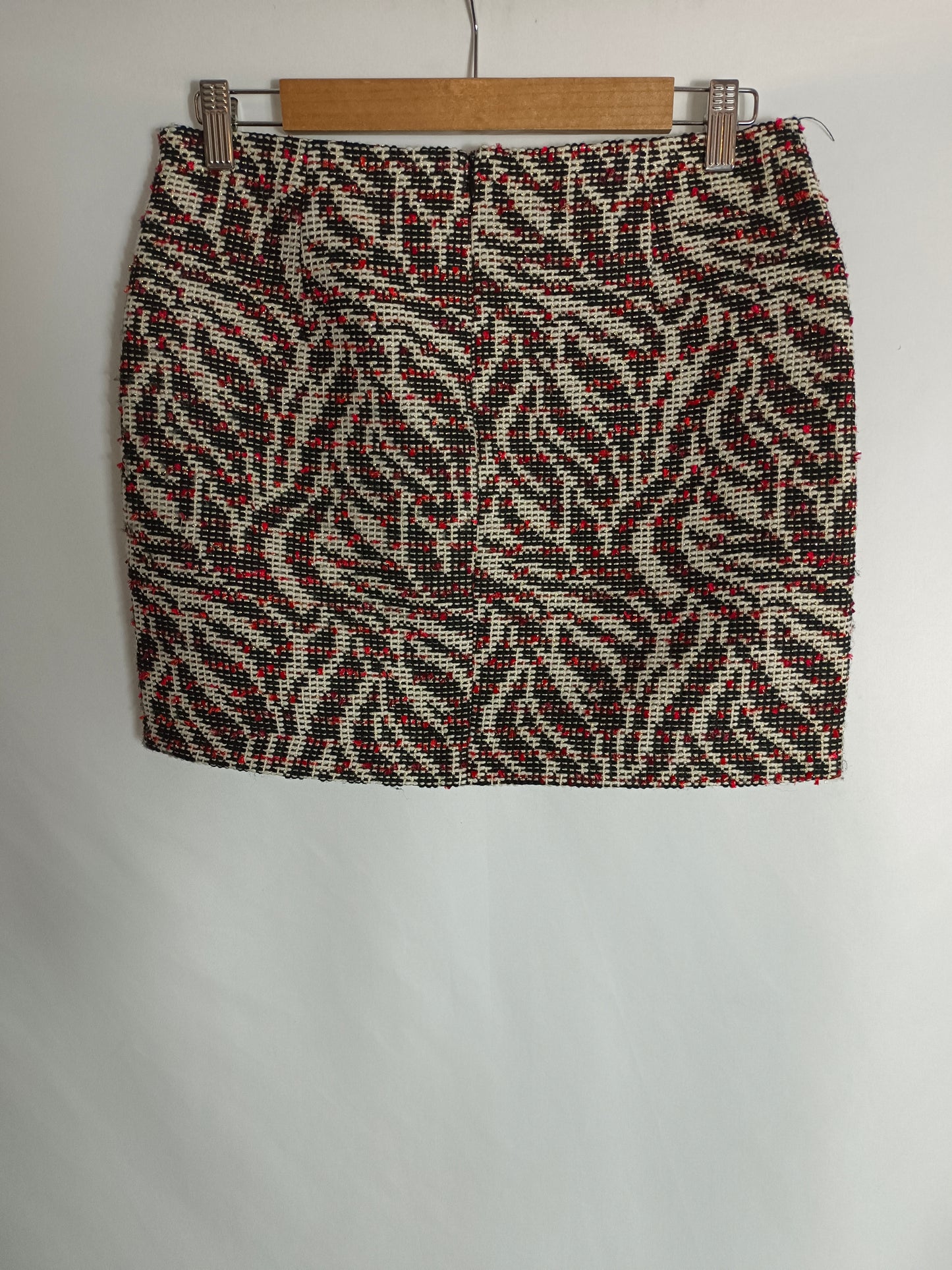 ZARA. Falda tweed estampada T.m