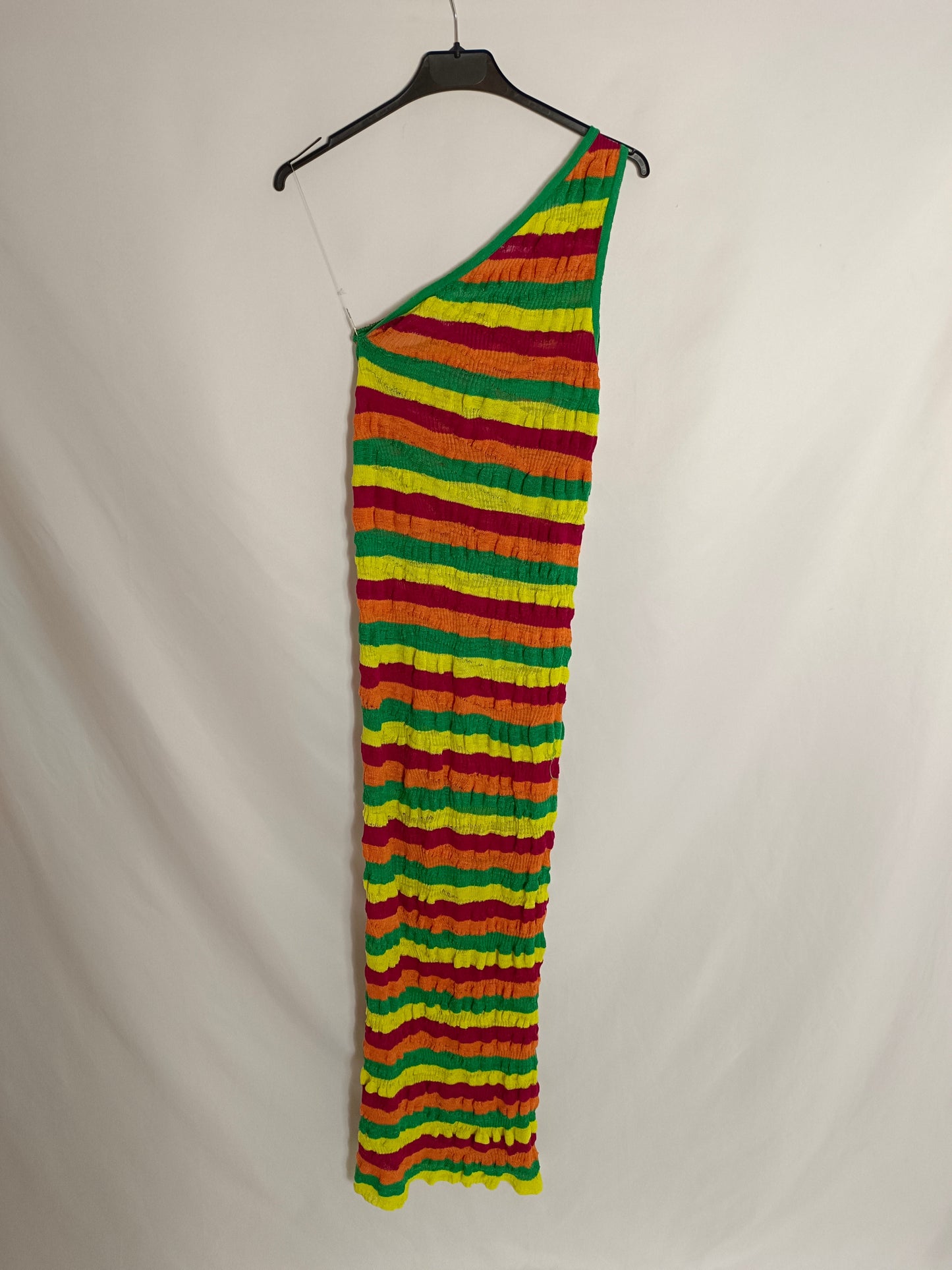 ZARA. Vestido punto asimétrico T.m