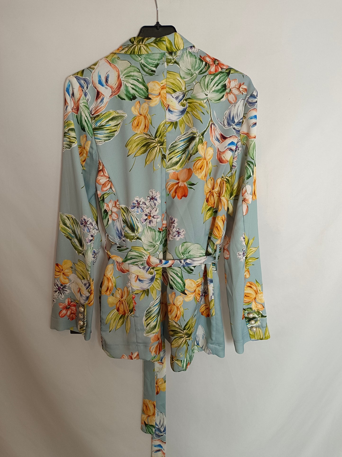 ZARA. Blazer azul flores T.s