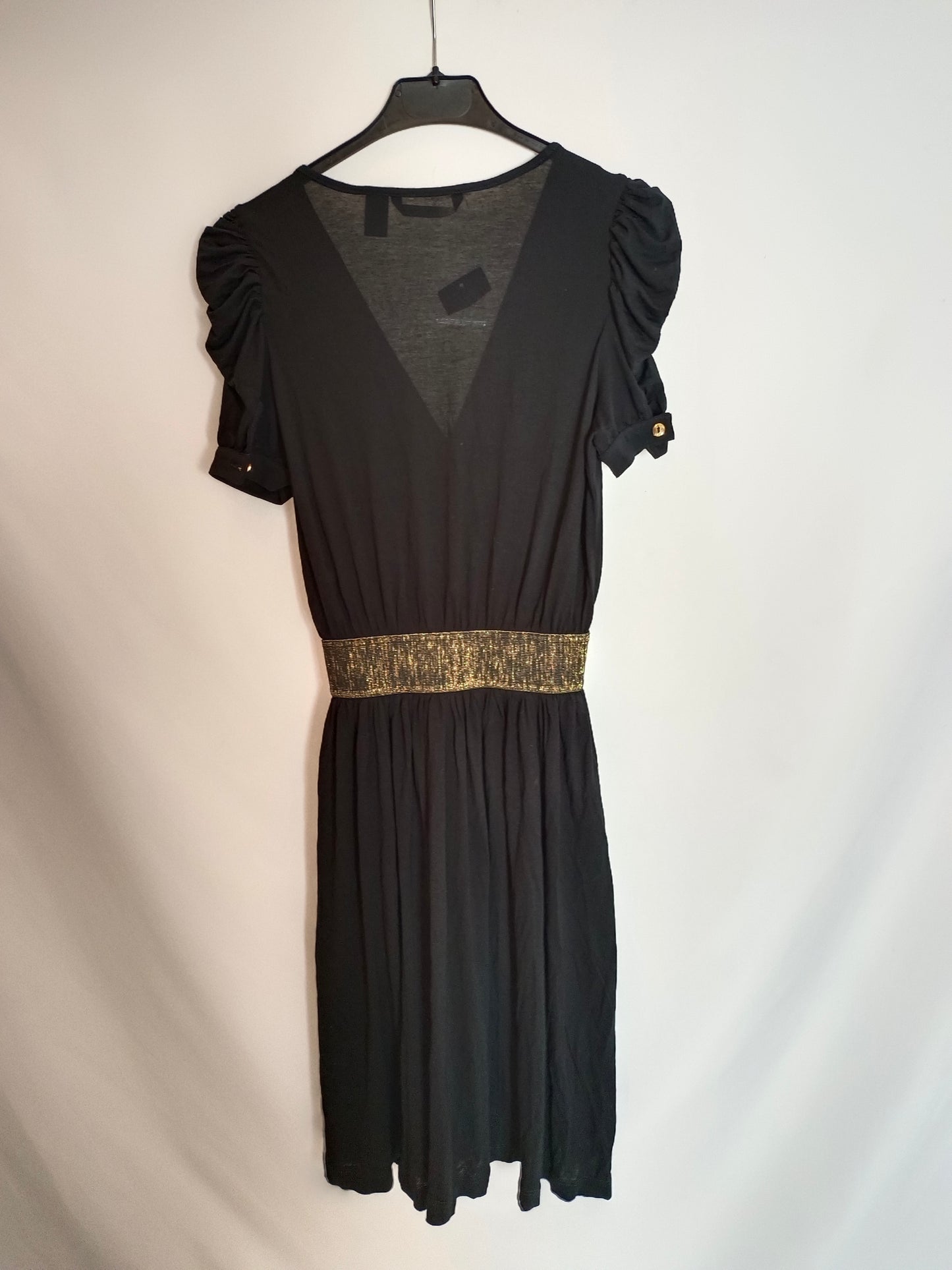 MANGO. Black Stretch Ts Dress