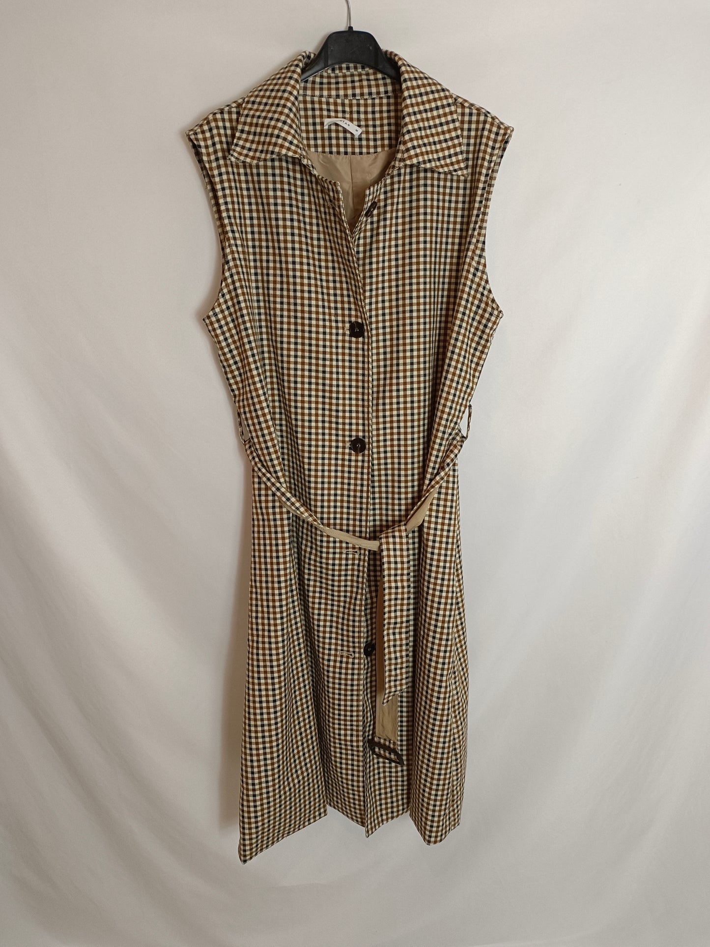 MY STAR. Chaleco cuadros sobrecapa T.m