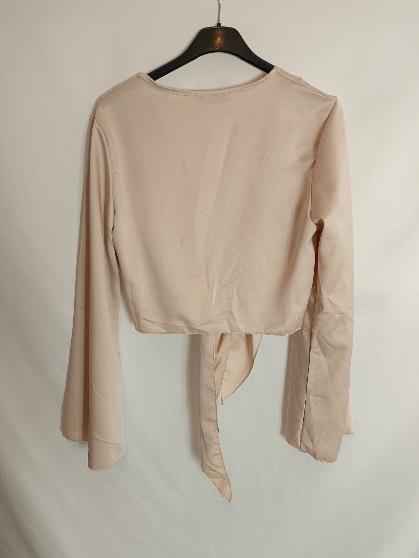 GLOW RIAS. Top beige satinado T.u(s)