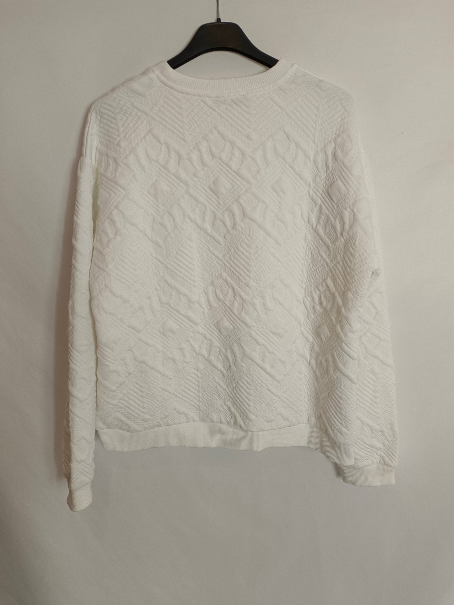 ZARA. Sudadera blanca textura T.s
