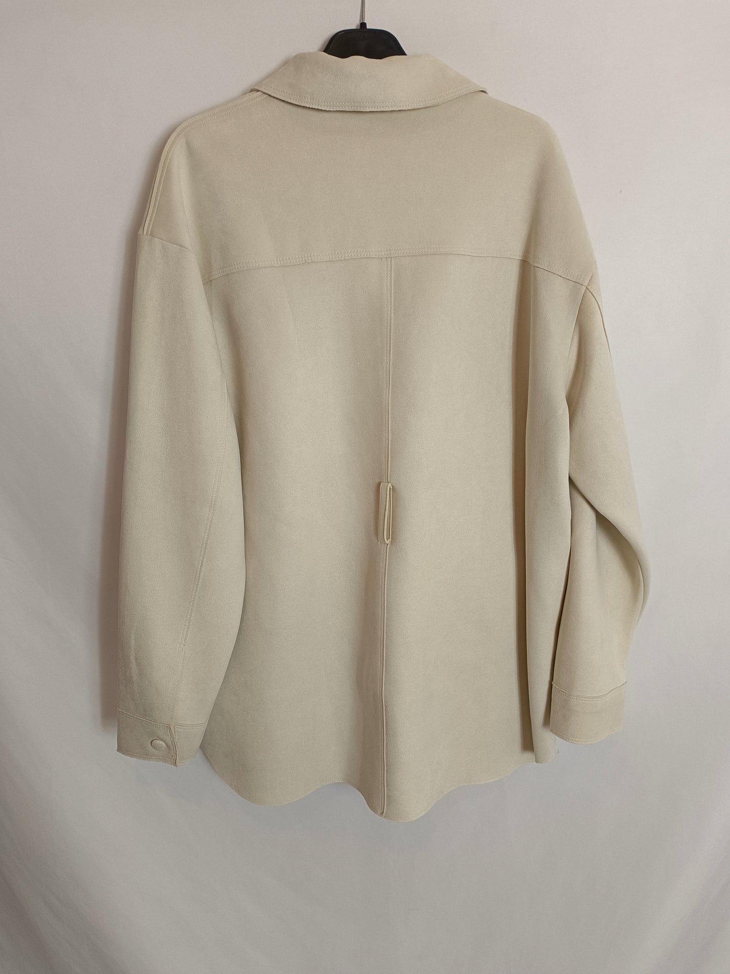 ZARA. Chaqueta antelina beige T.m