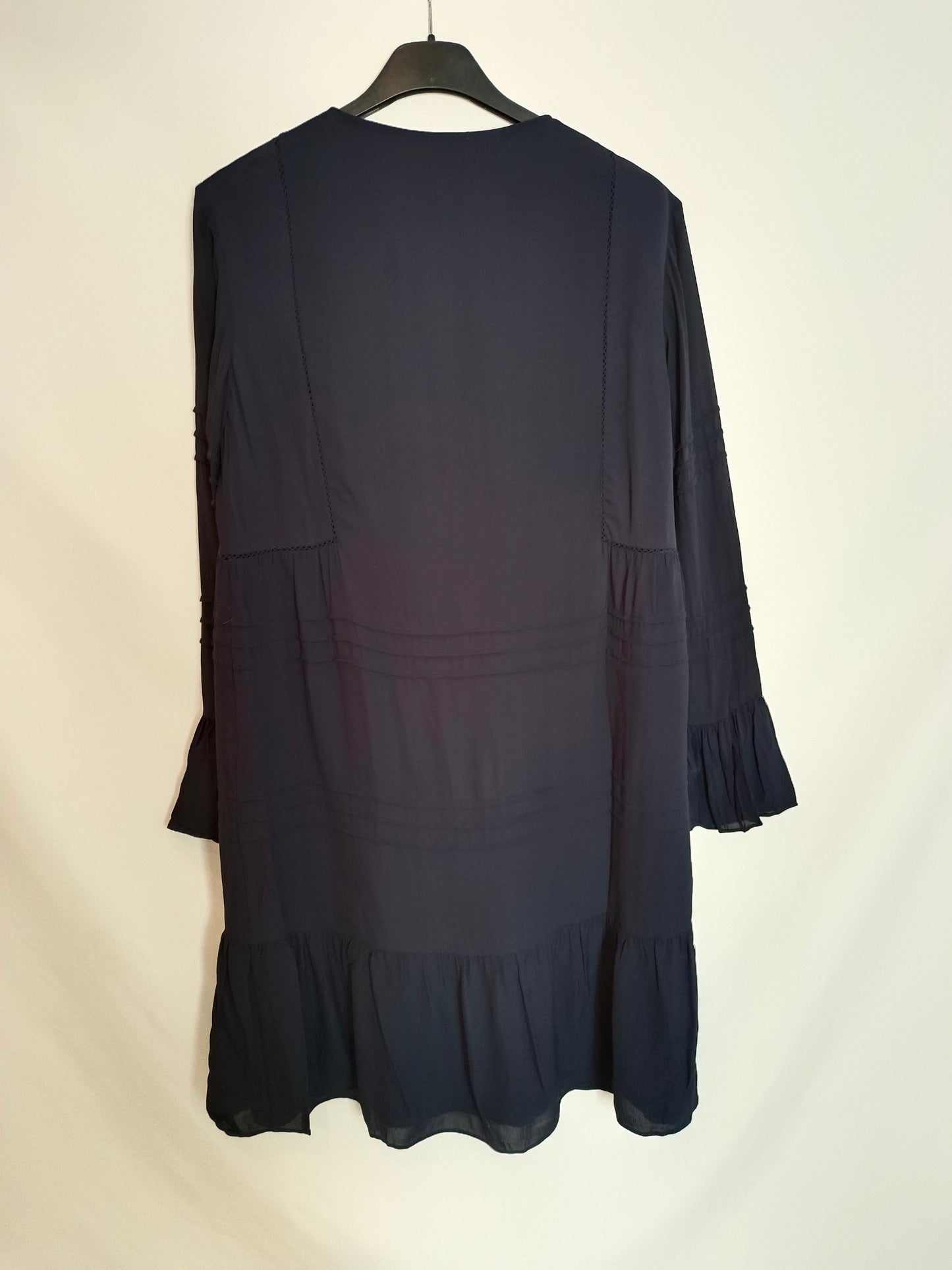 MASSIMO DUTTI. Vestido azul marino T.38