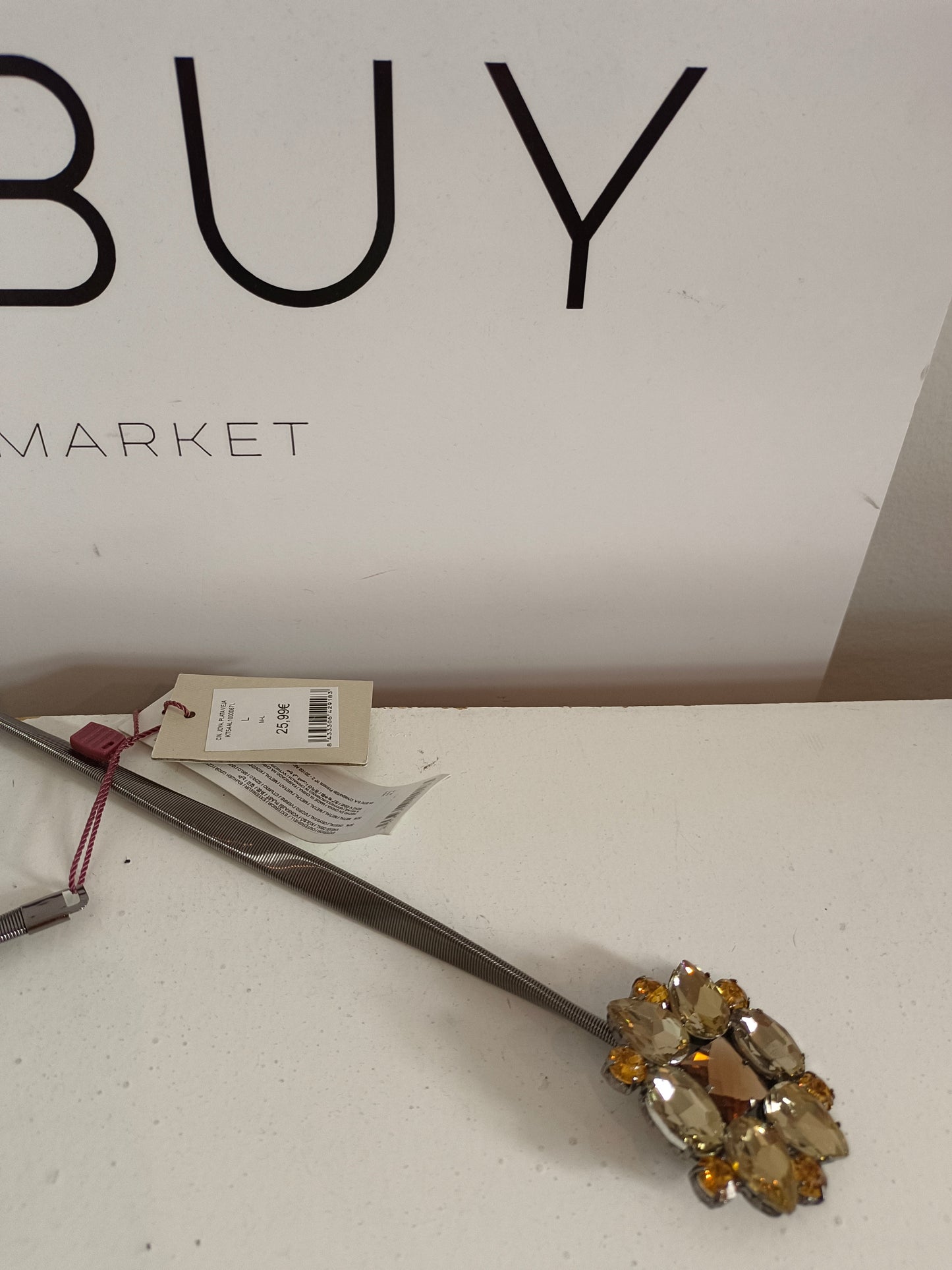 TRUCCO. Silver elastic belt