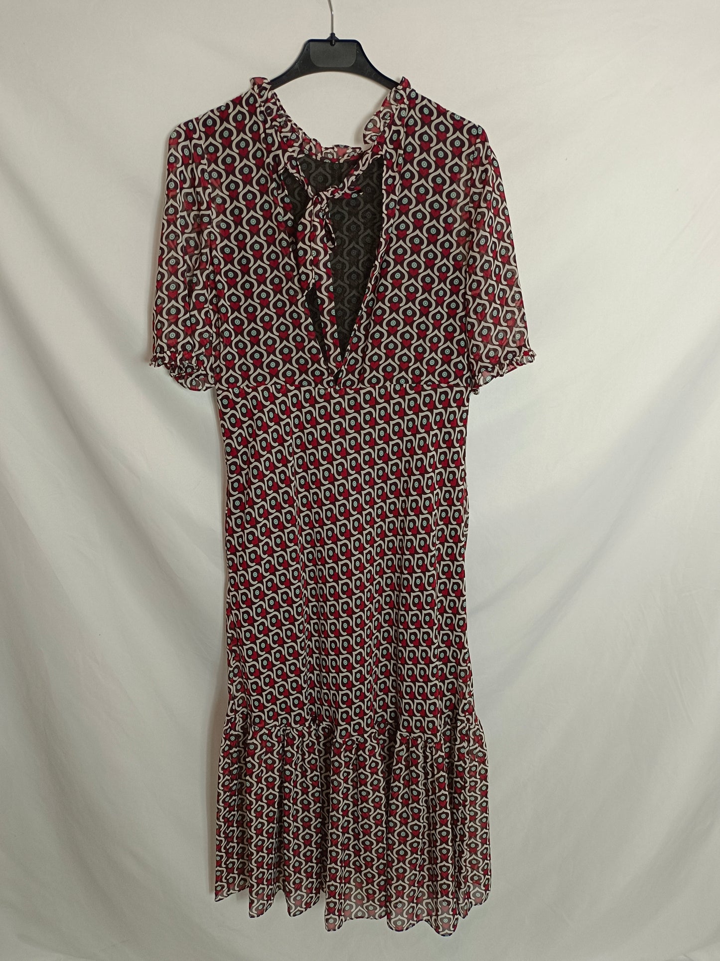 ZARA. Vestido midi corazones T.m