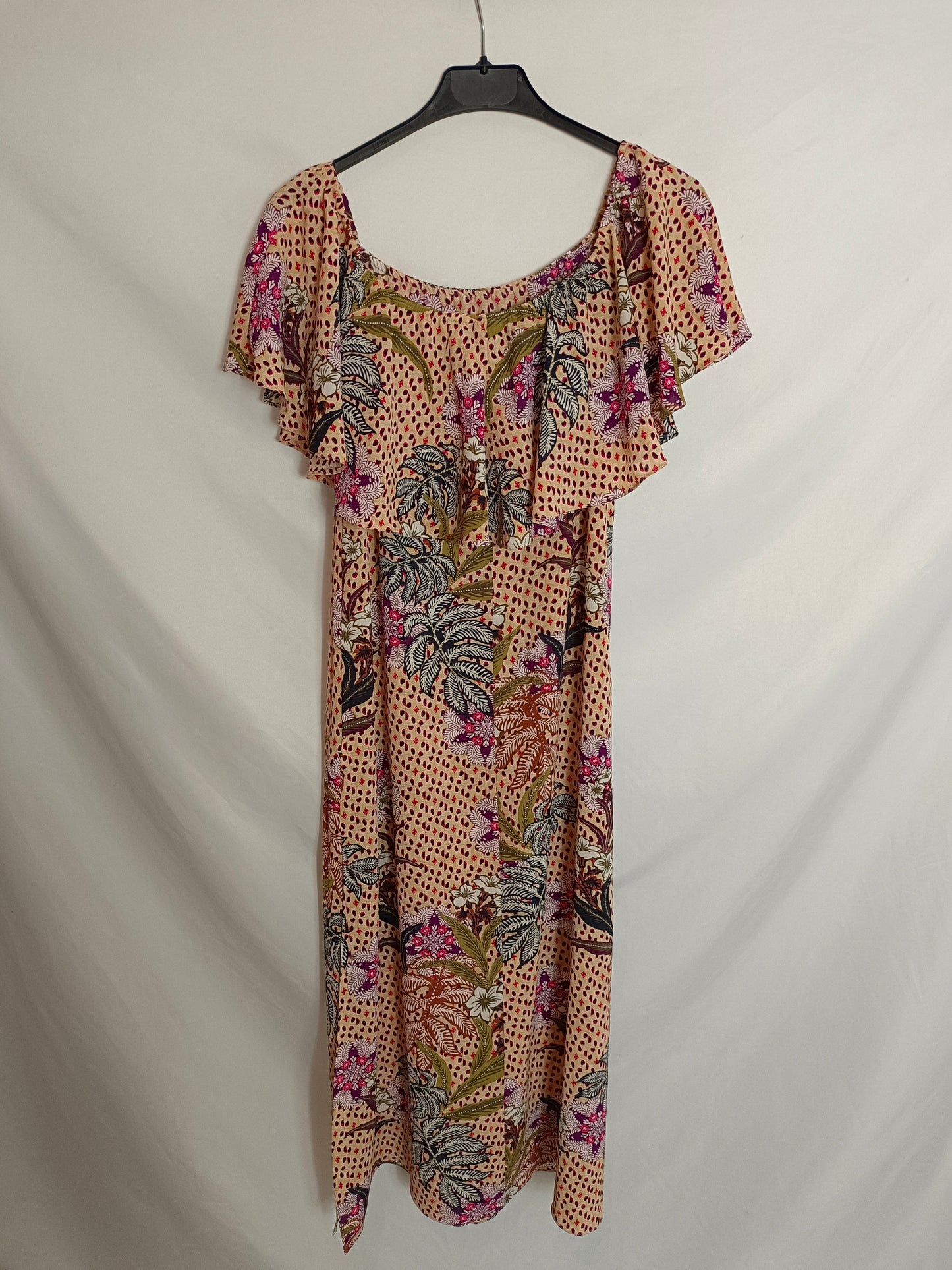 ZARA. Vestido midi flores T.s