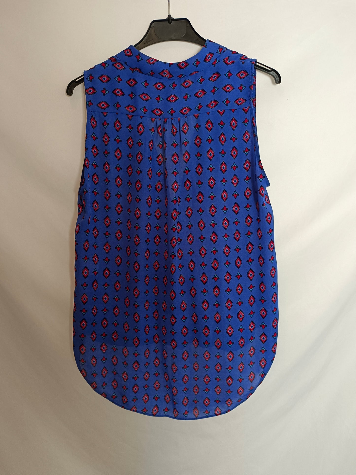 ZARA. Blusa azul rombos T.m