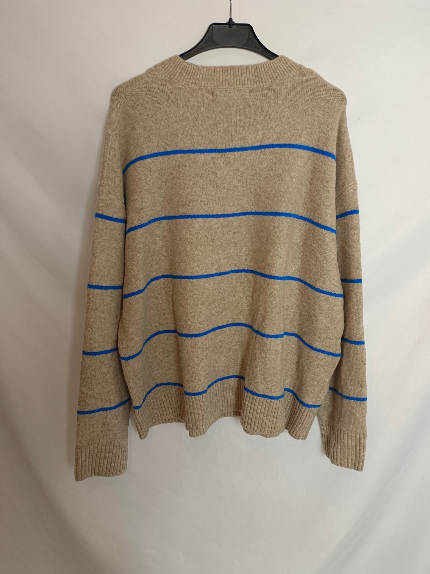 MANGO. Jersey beige rayas T.l