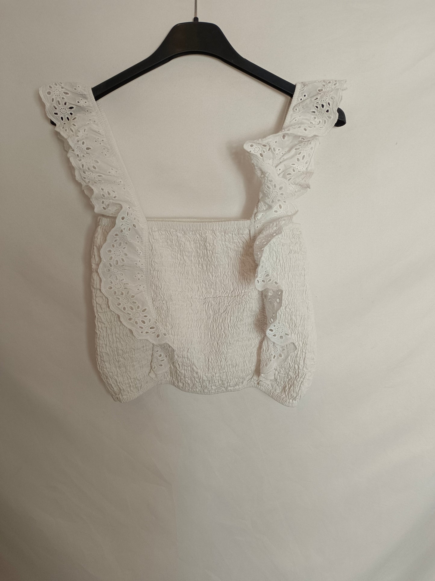 OTRAS. Top blanco nido abeja T.u(s)