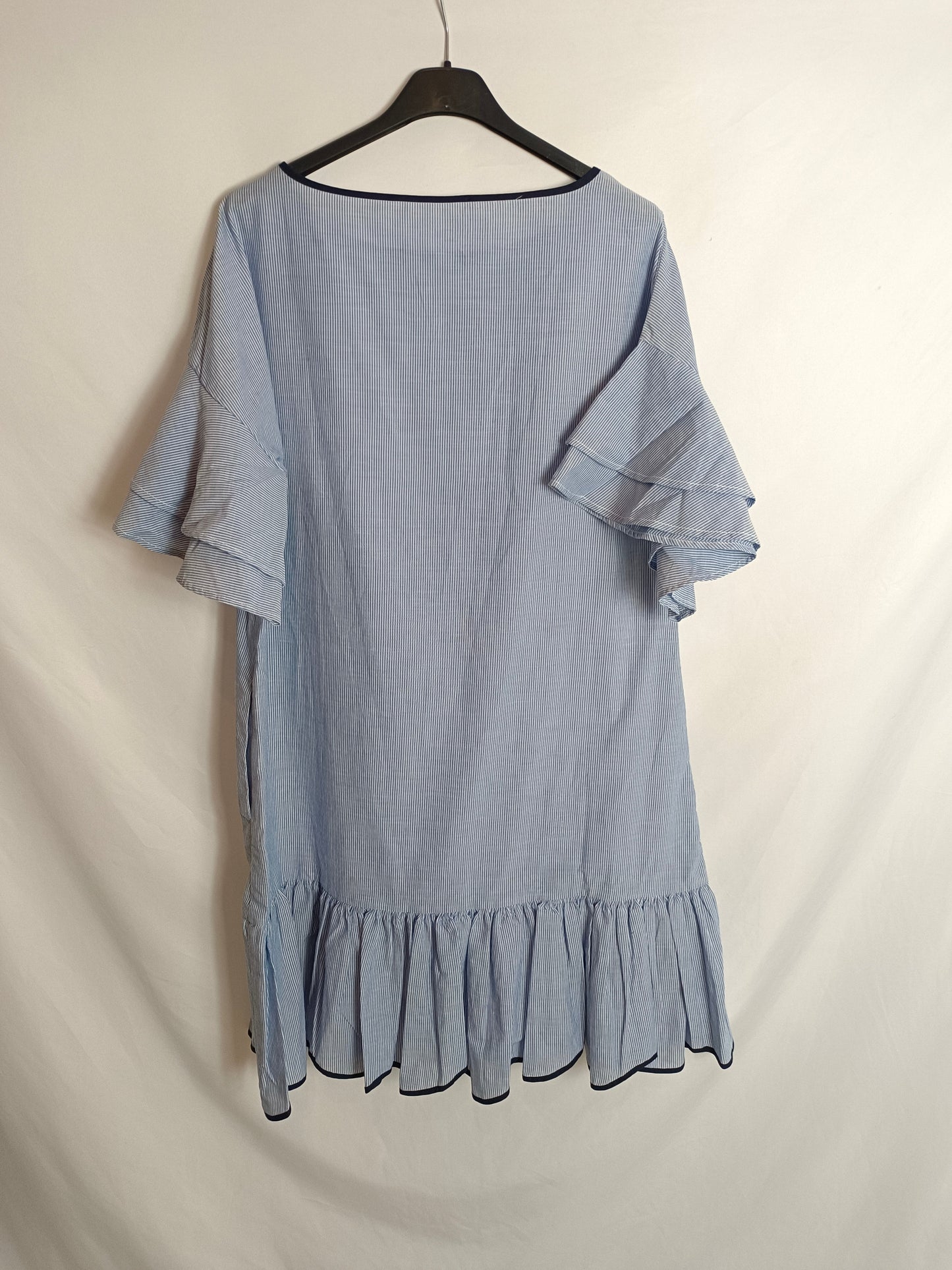 OTRAS. Vestido corto volante y rayas TU(s)