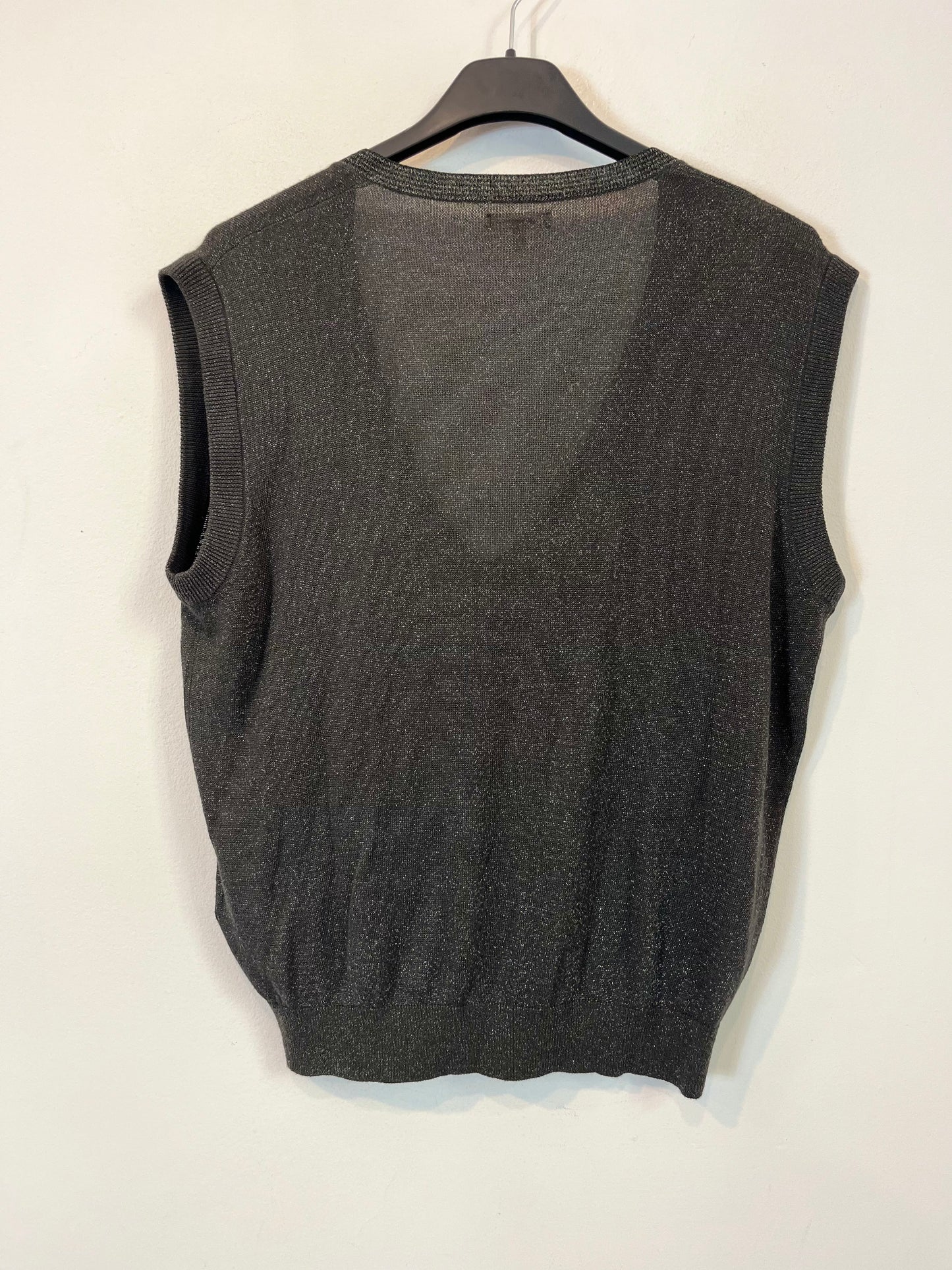 BELLEROSE. Chaleco gris oscuro brillos. T S