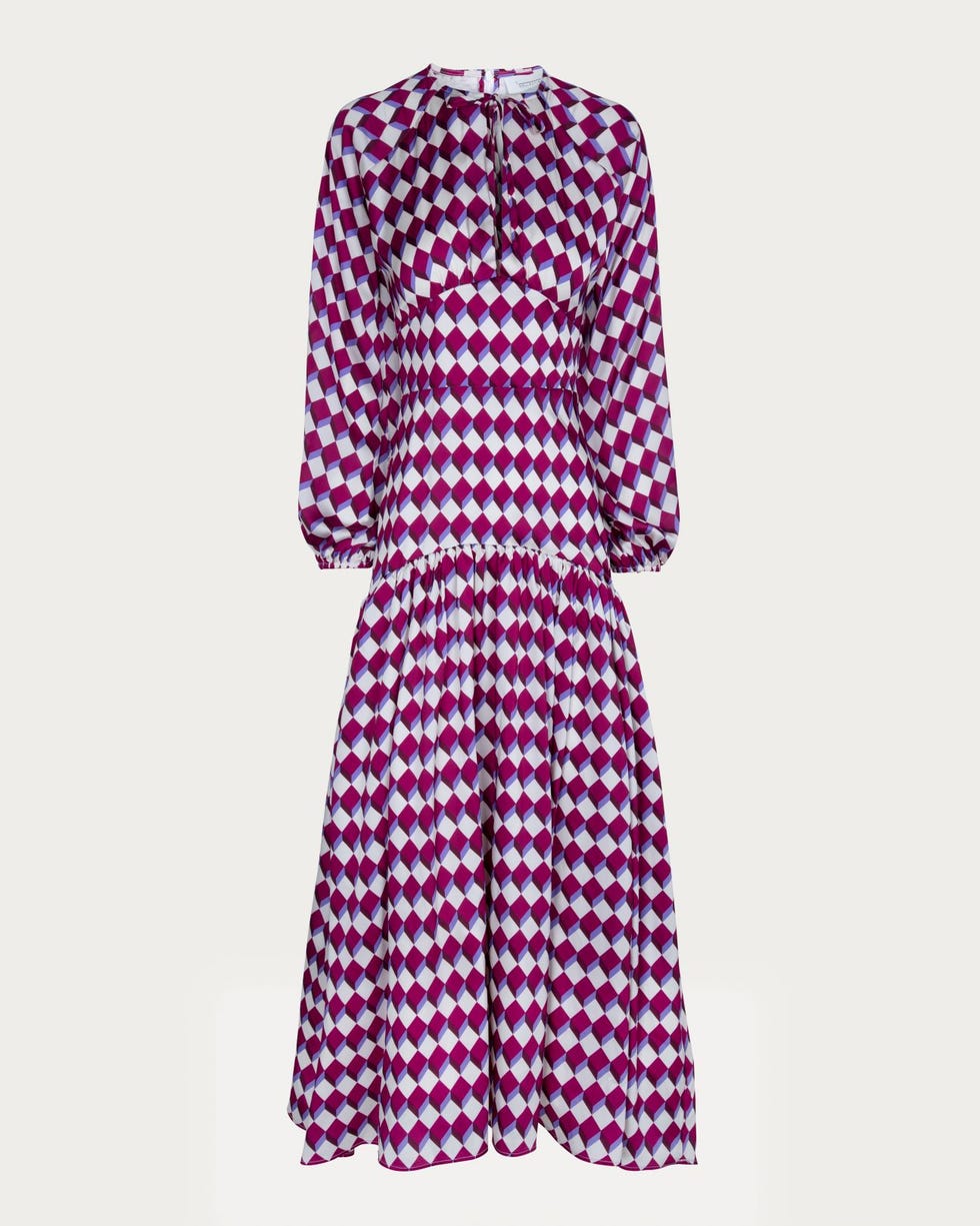 IQ COLLECTION. Vestido largo estampado abstracto