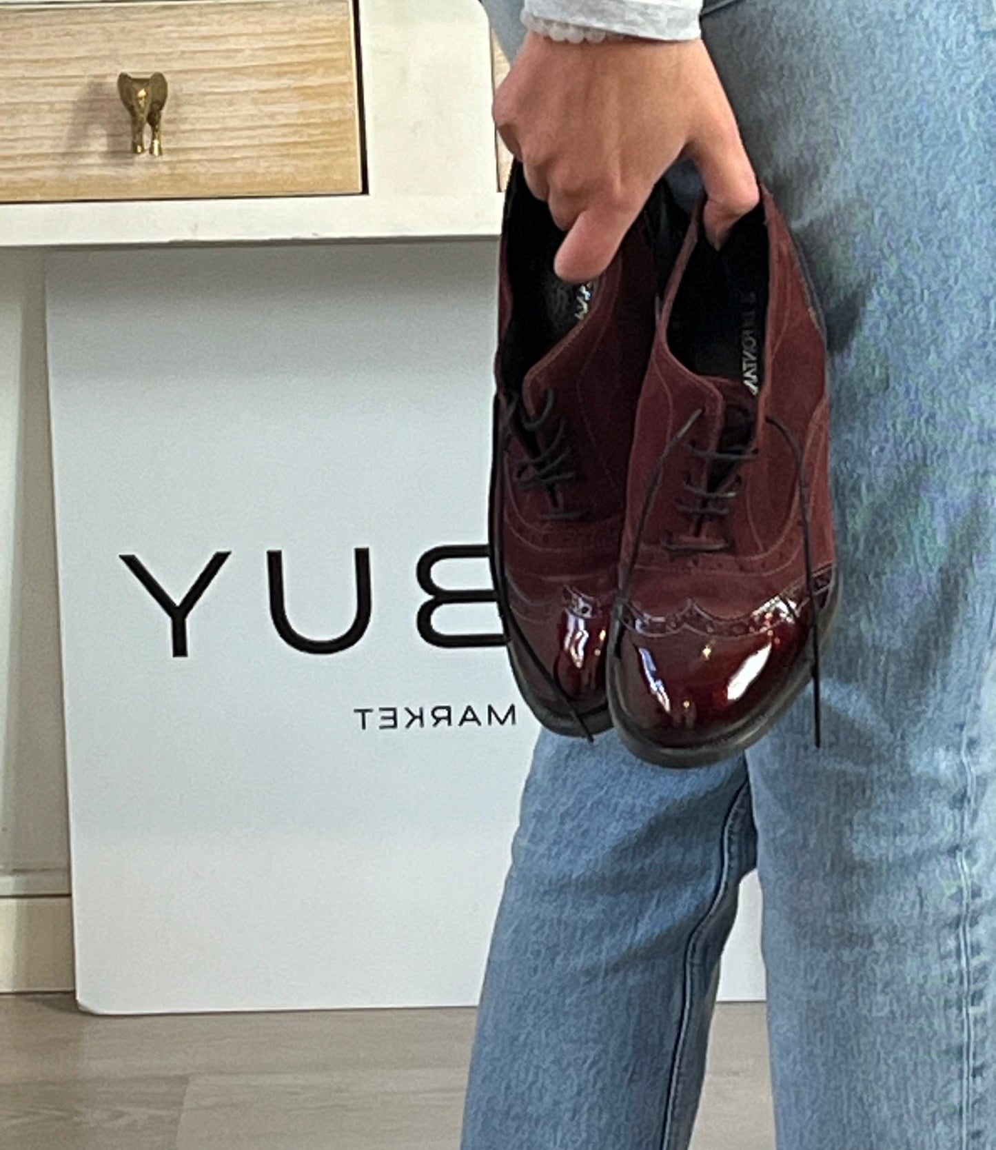 DI FONTANA. Zapatos Oxford burdeos. T.39