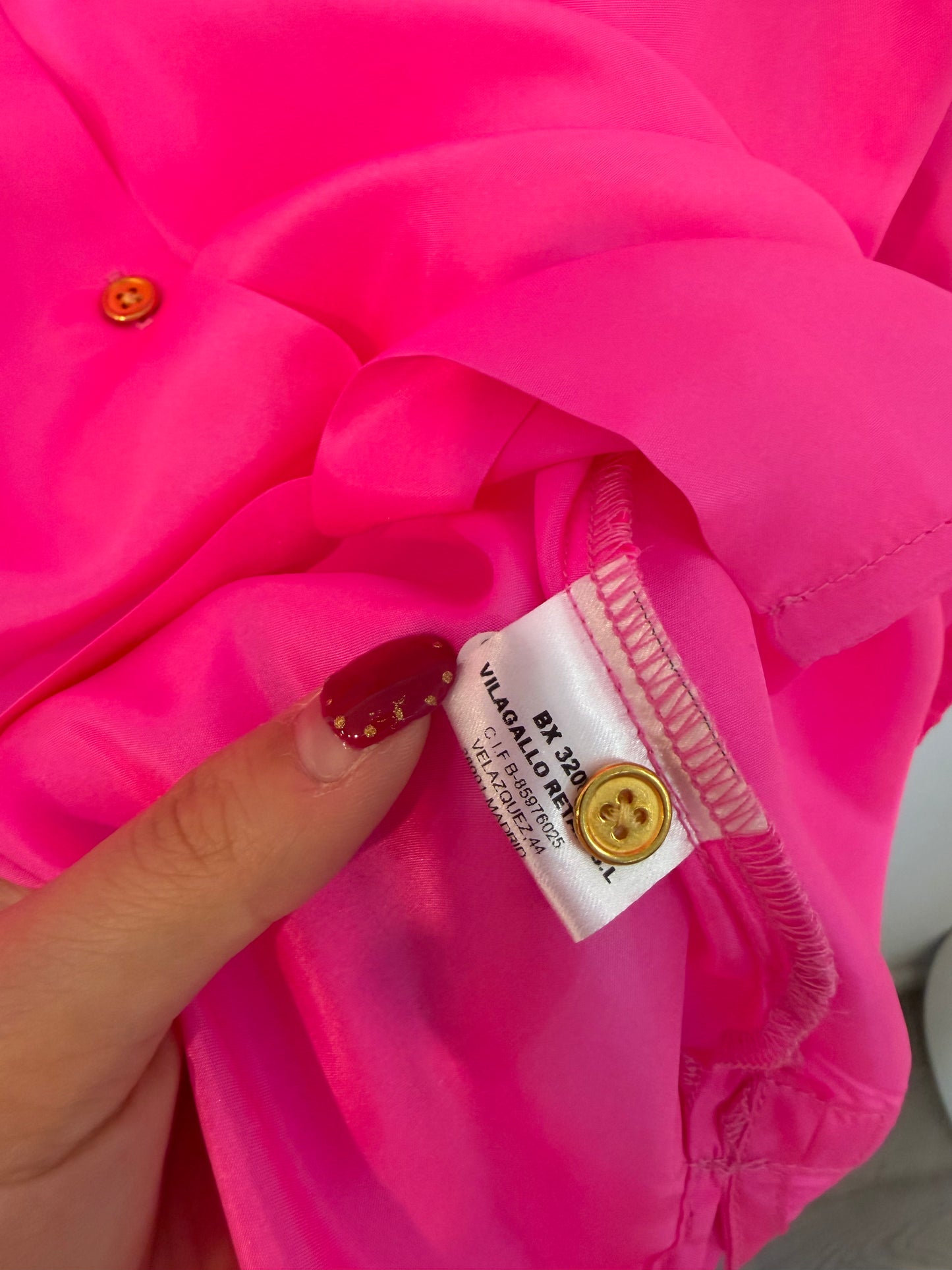 VILAGALLO. Camisa rosa de seda