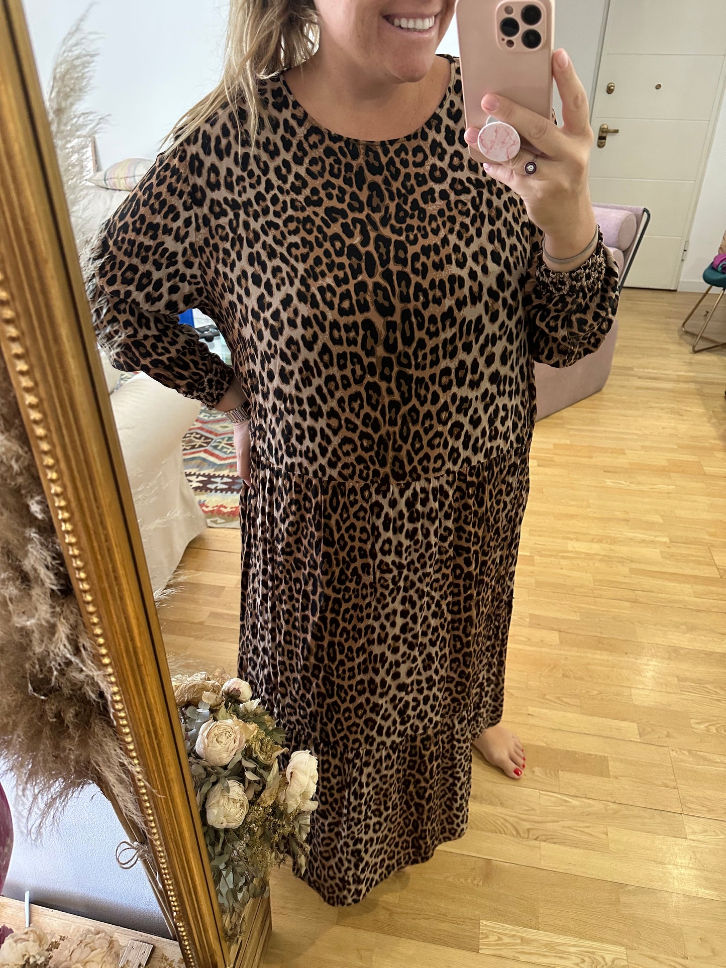 H&M. Vestido animal print T.3xl