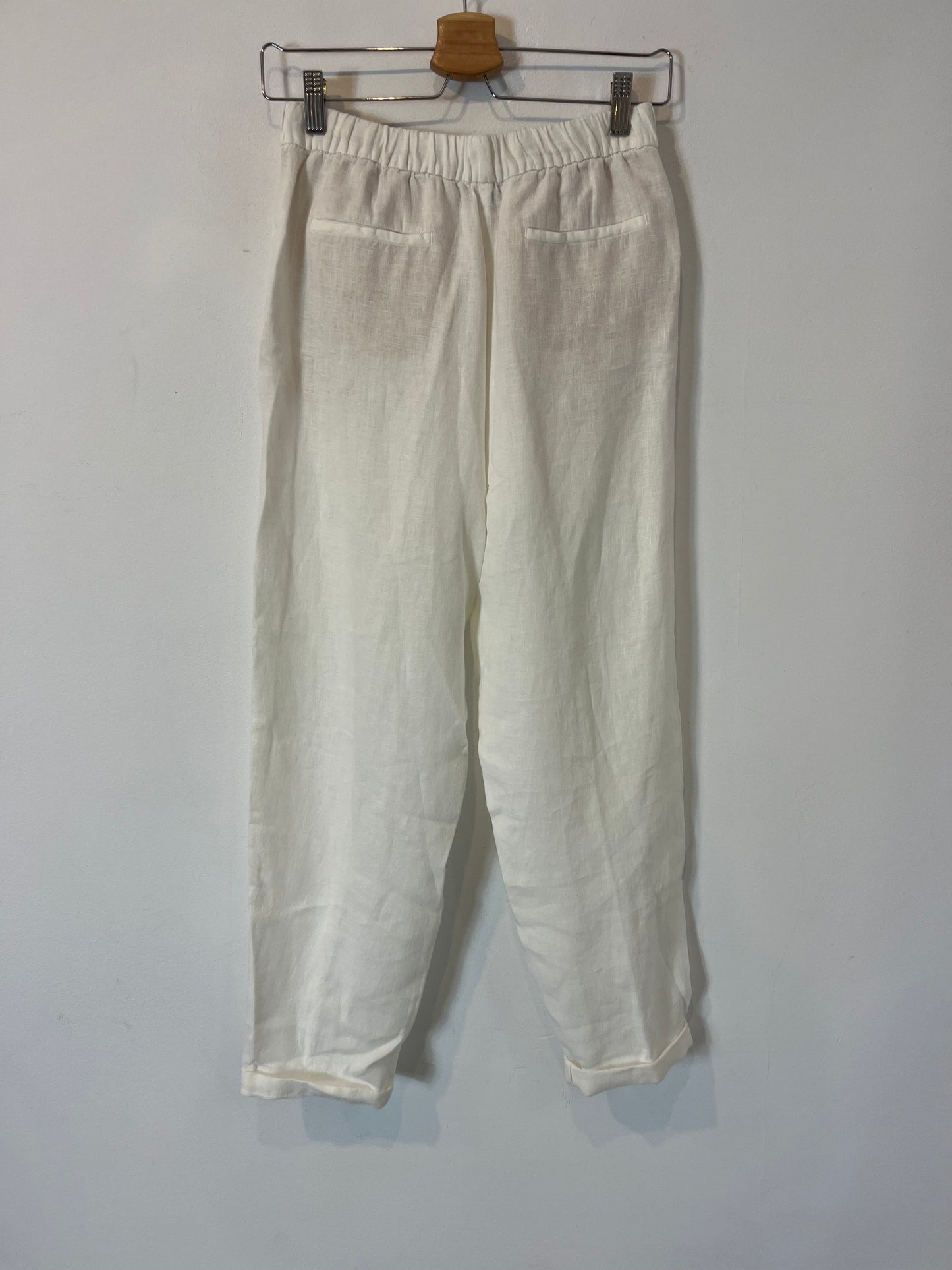 ZARA. White linen trousers. XS
