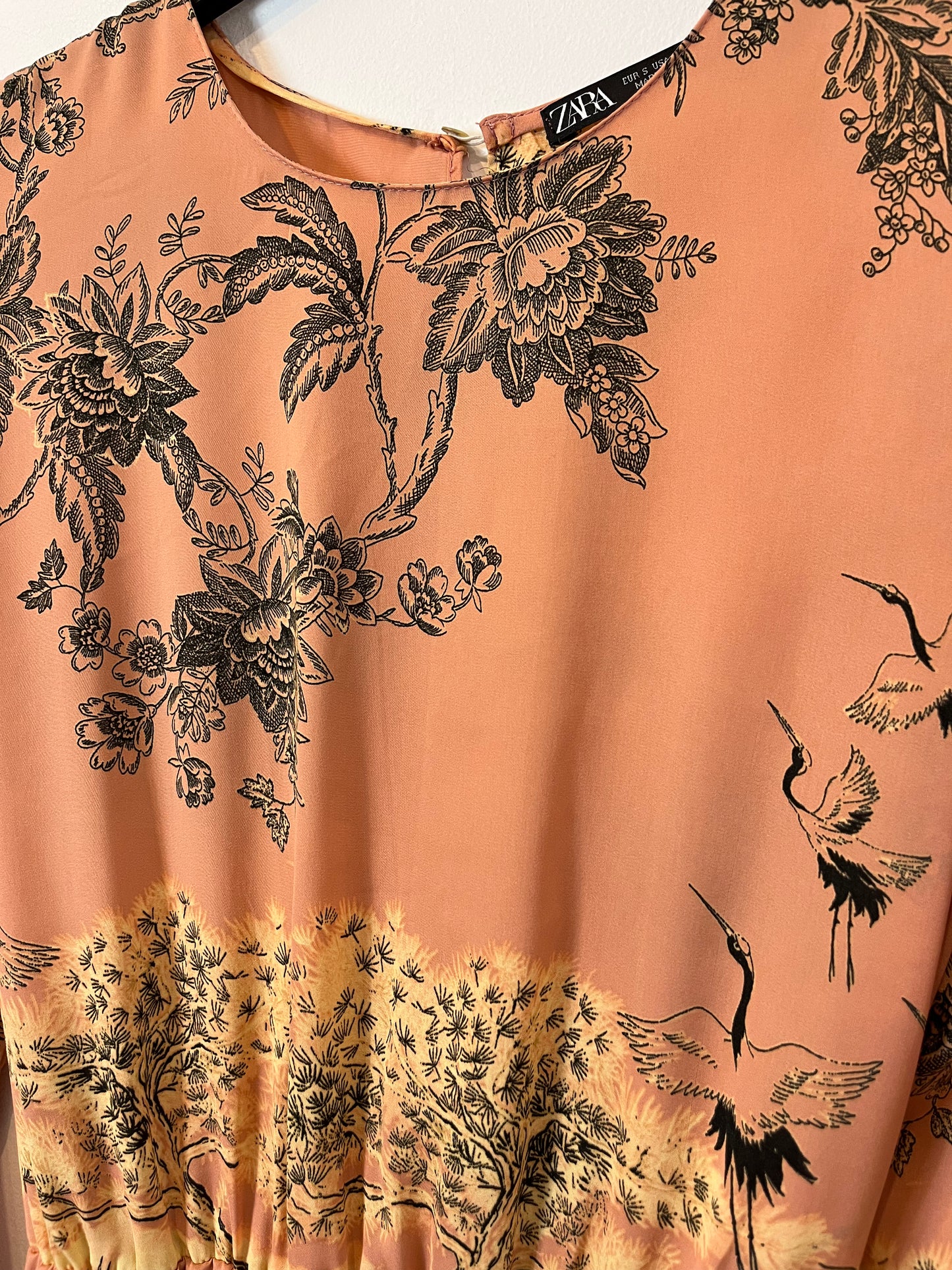 ZARA. Vestido midi estampado. T S