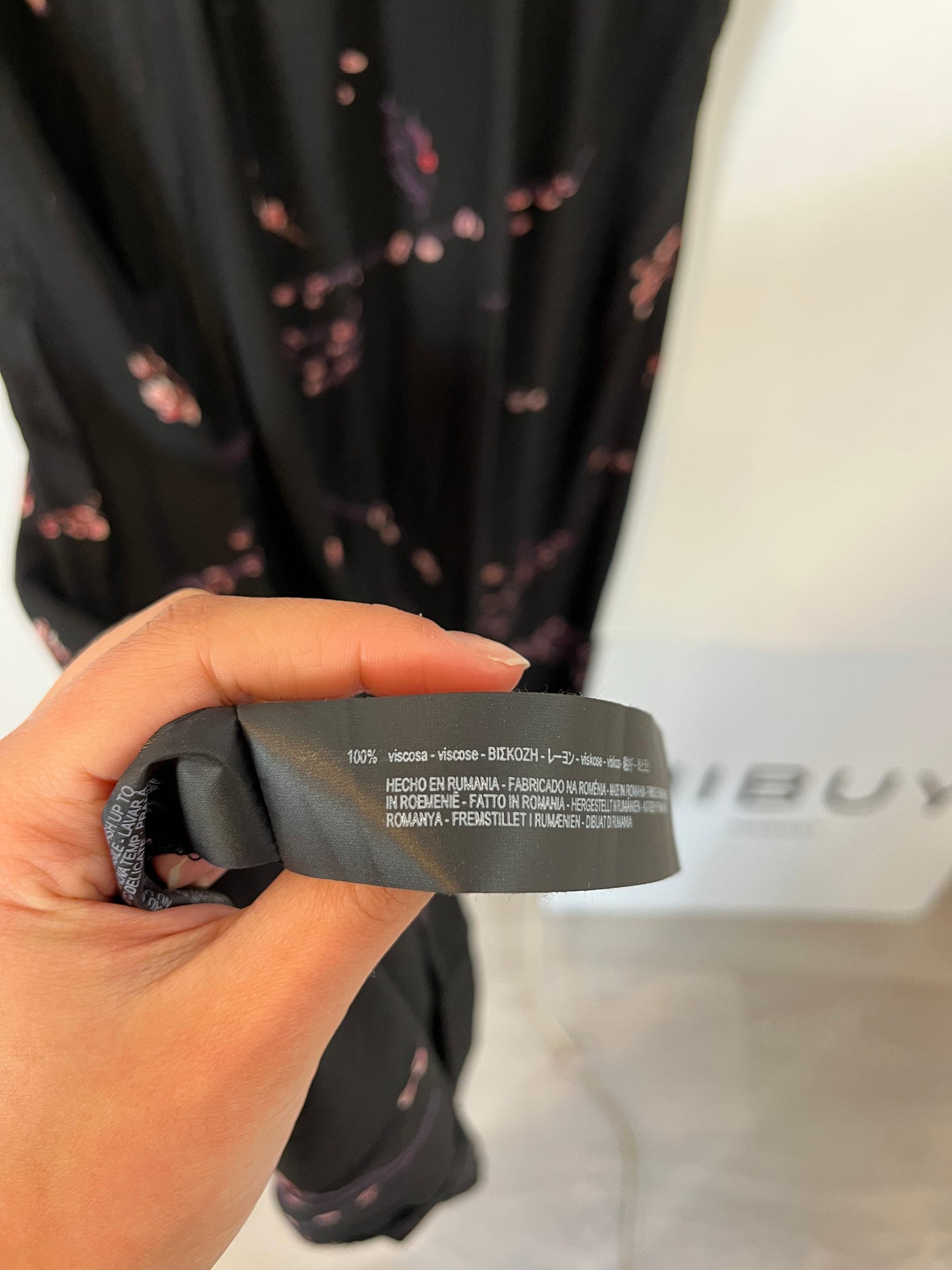 ZARA. Vestido largo negro camisero. T XS