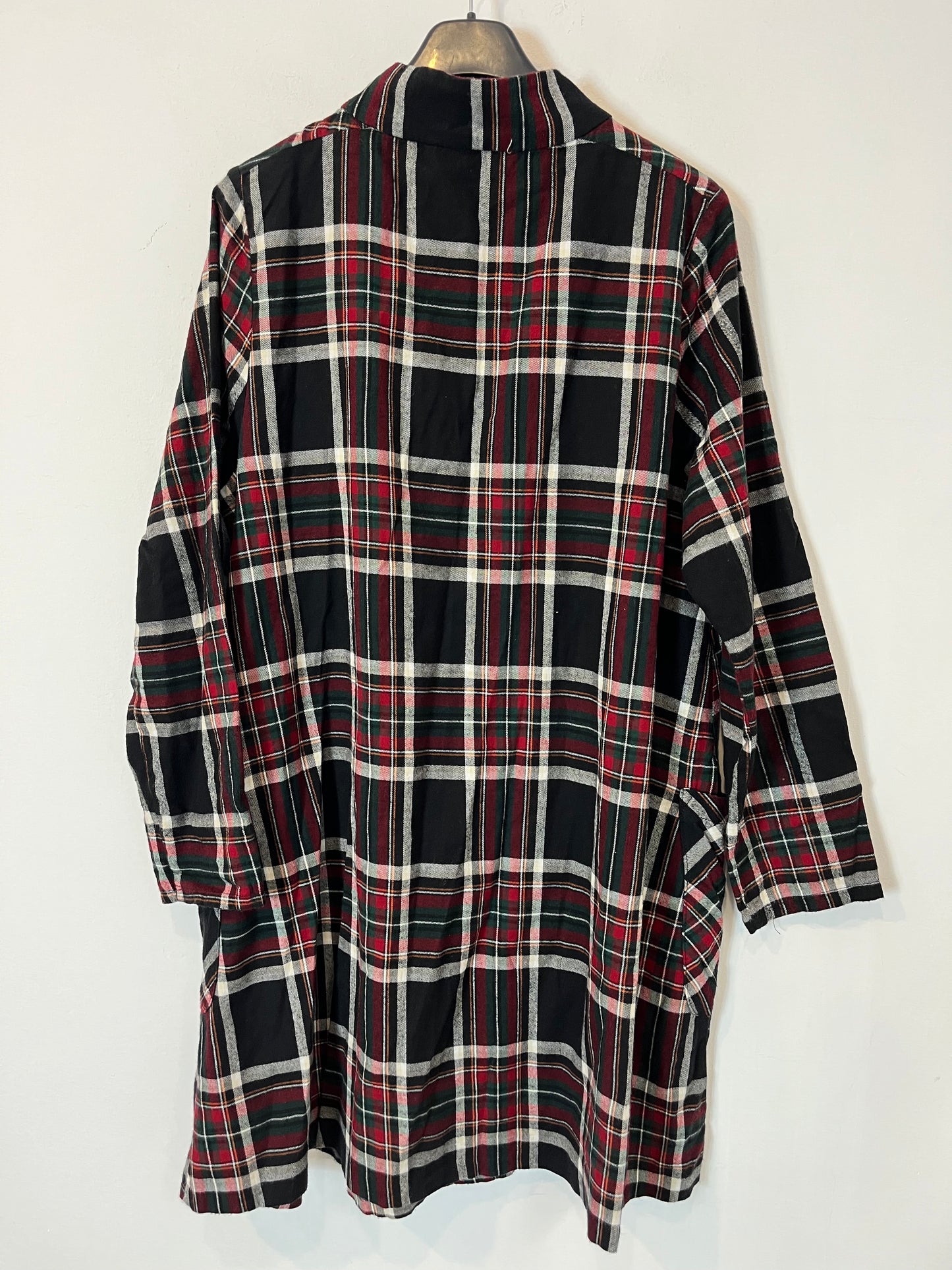 ZARA. Vestido negro cuadros textura. T L