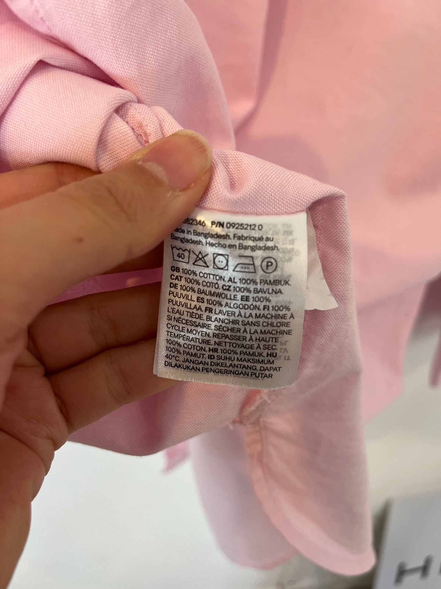H&M. Light pink oxford shirt. TM
