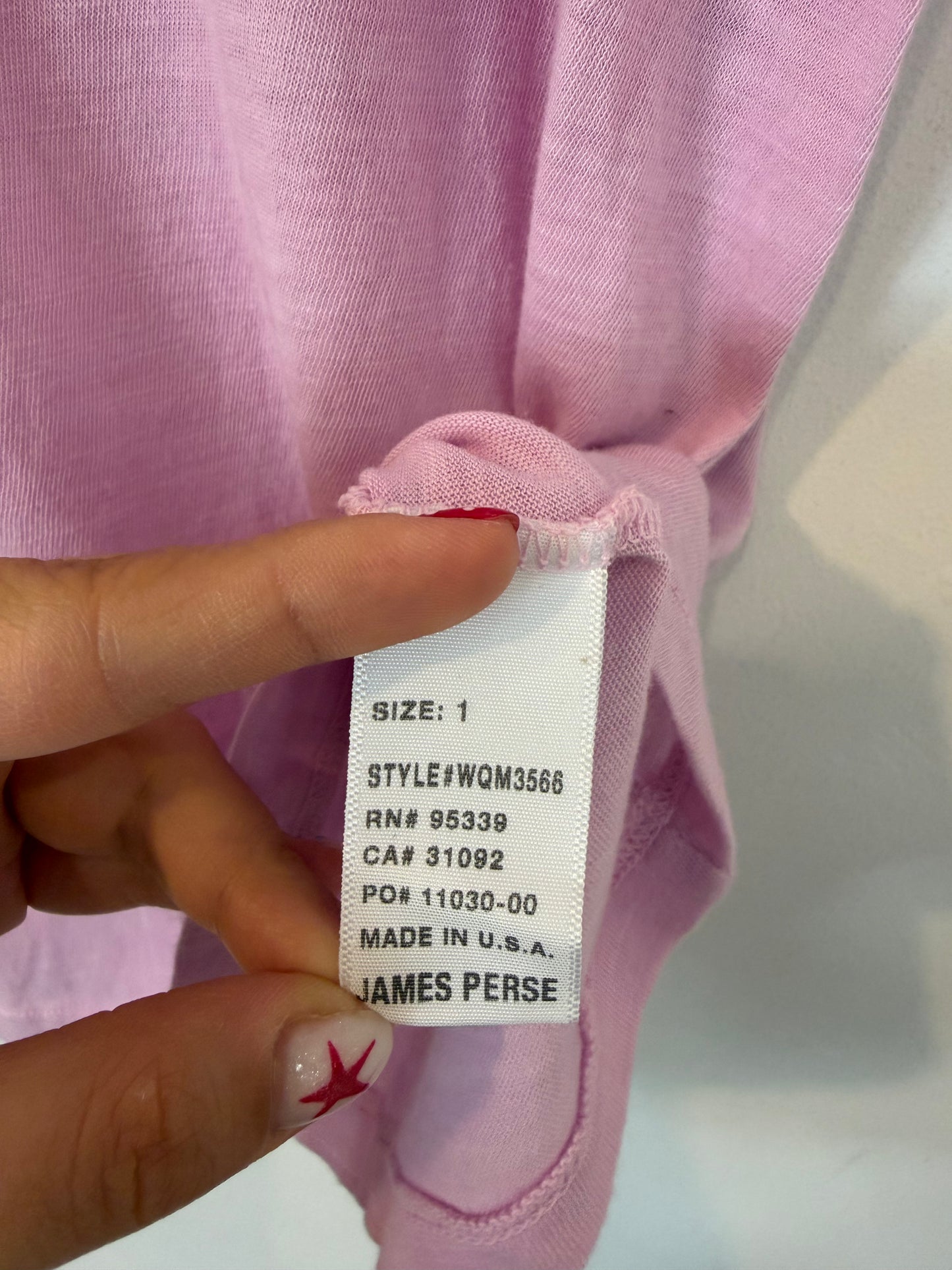 JAMES PERSE. Camiseta algodón malva