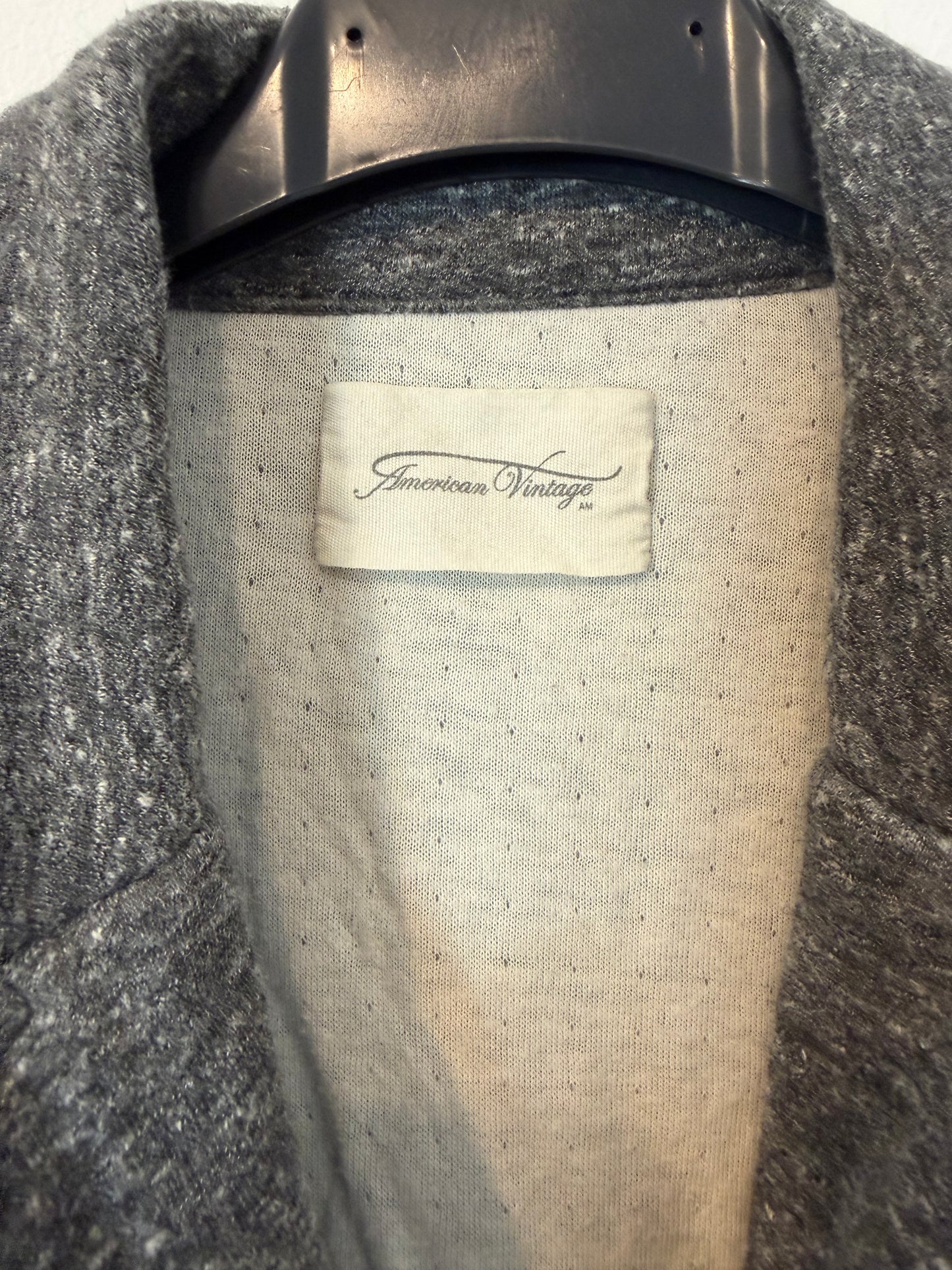 AMERICAN VINTAGE. Blazer gris jaspeado algodón