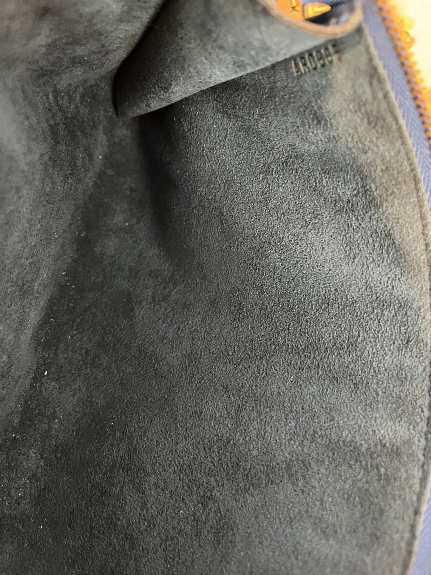 LOUIS VUITTON. Blue leather clutch bag